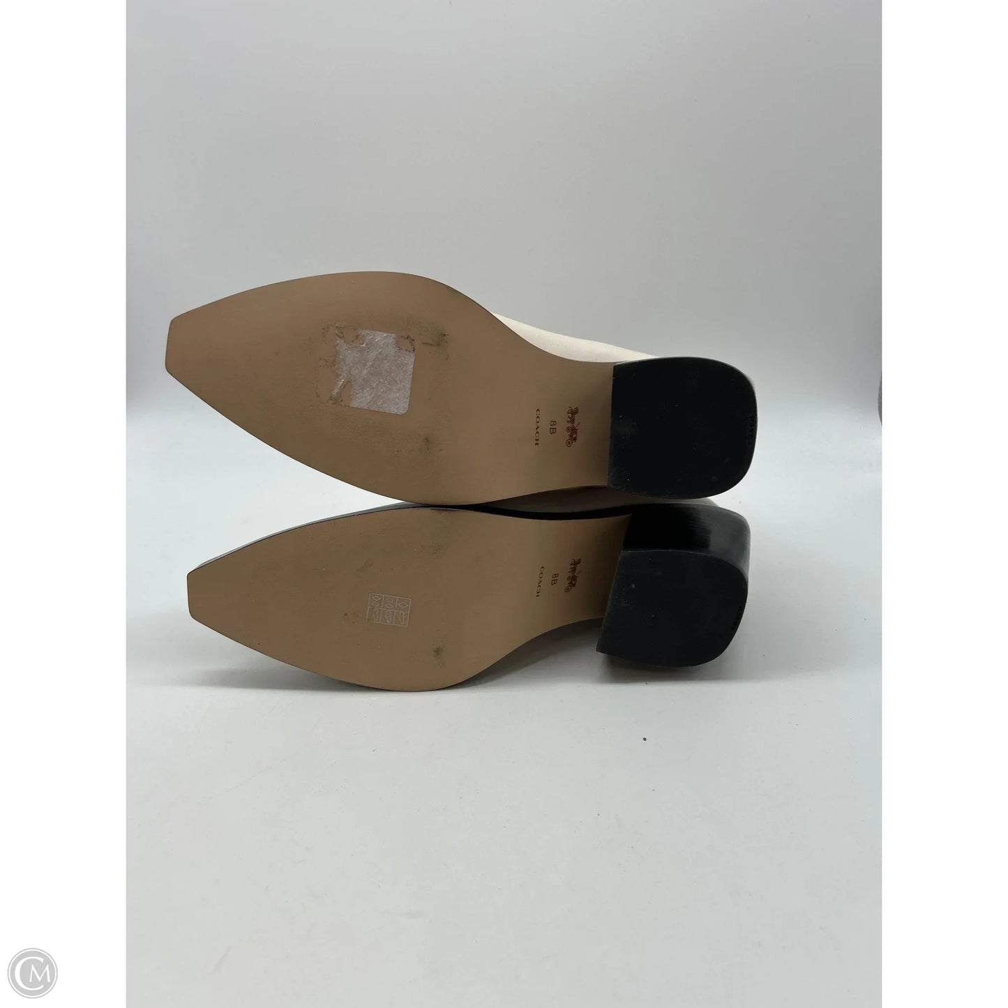 Boots Ankle Heels By Coach In Cream, Size: 8