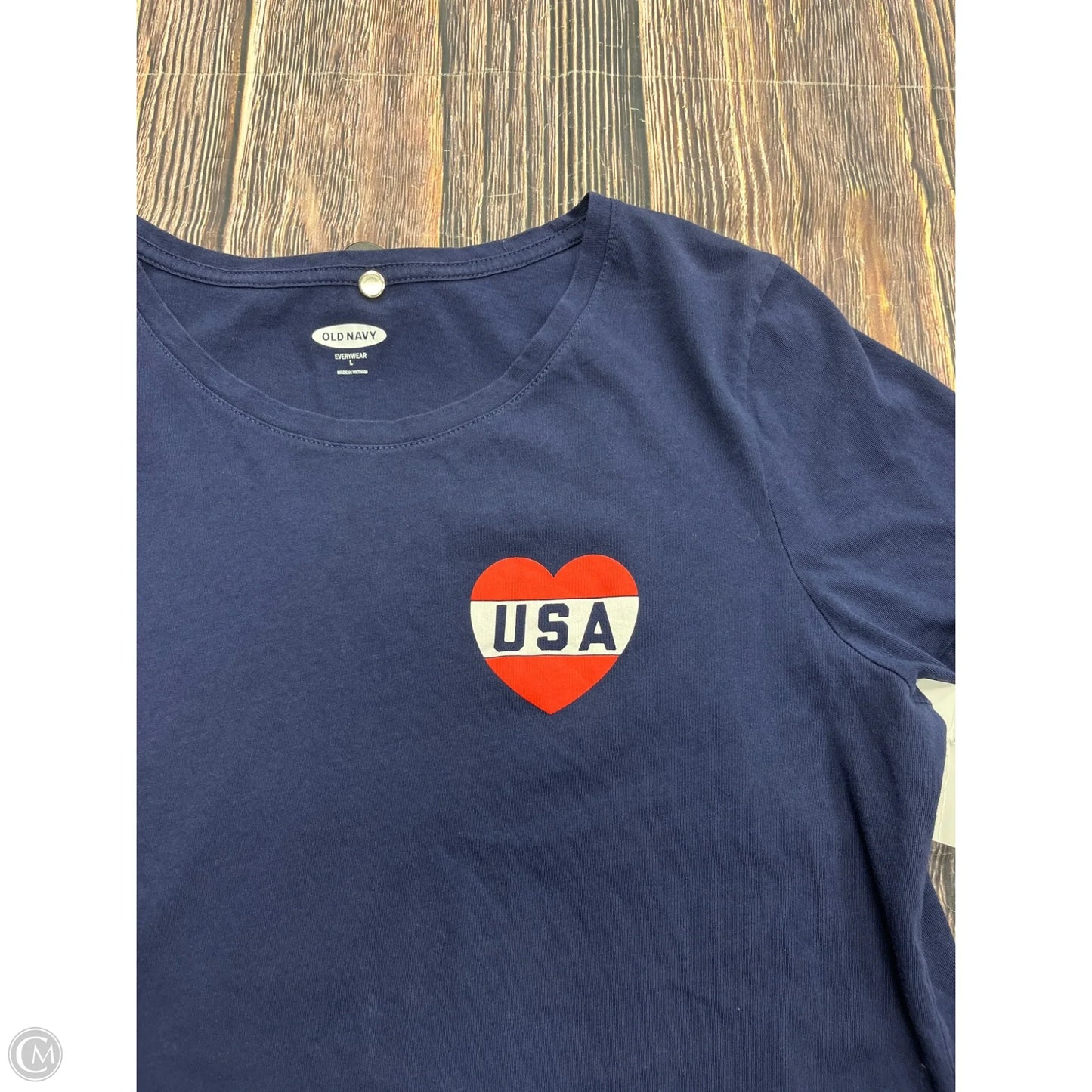 Top Short Sleeve Basic By Old Navy In Blue, Size: L