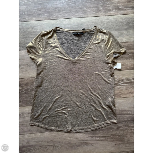Top Short Sleeve By White House Black Market In Gold, Size: Xl