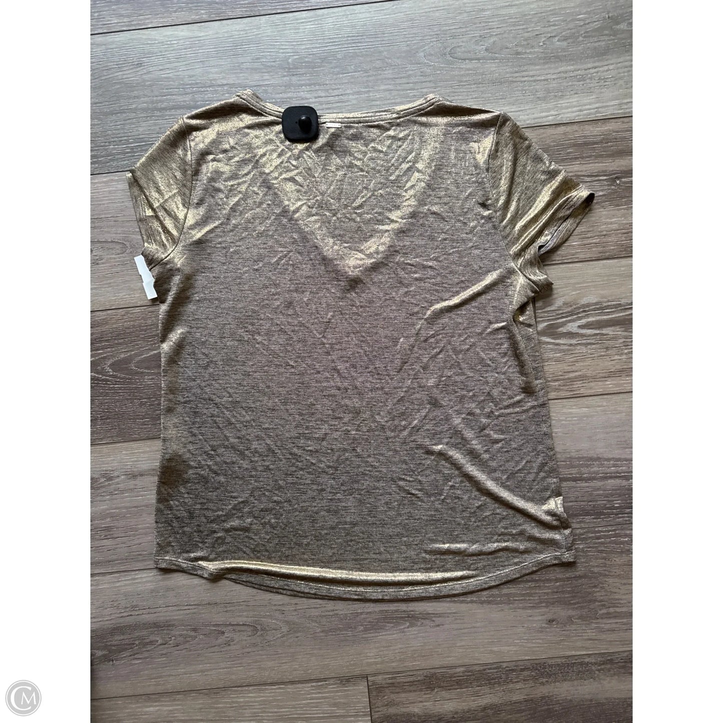 Top Short Sleeve By White House Black Market In Gold, Size: Xl