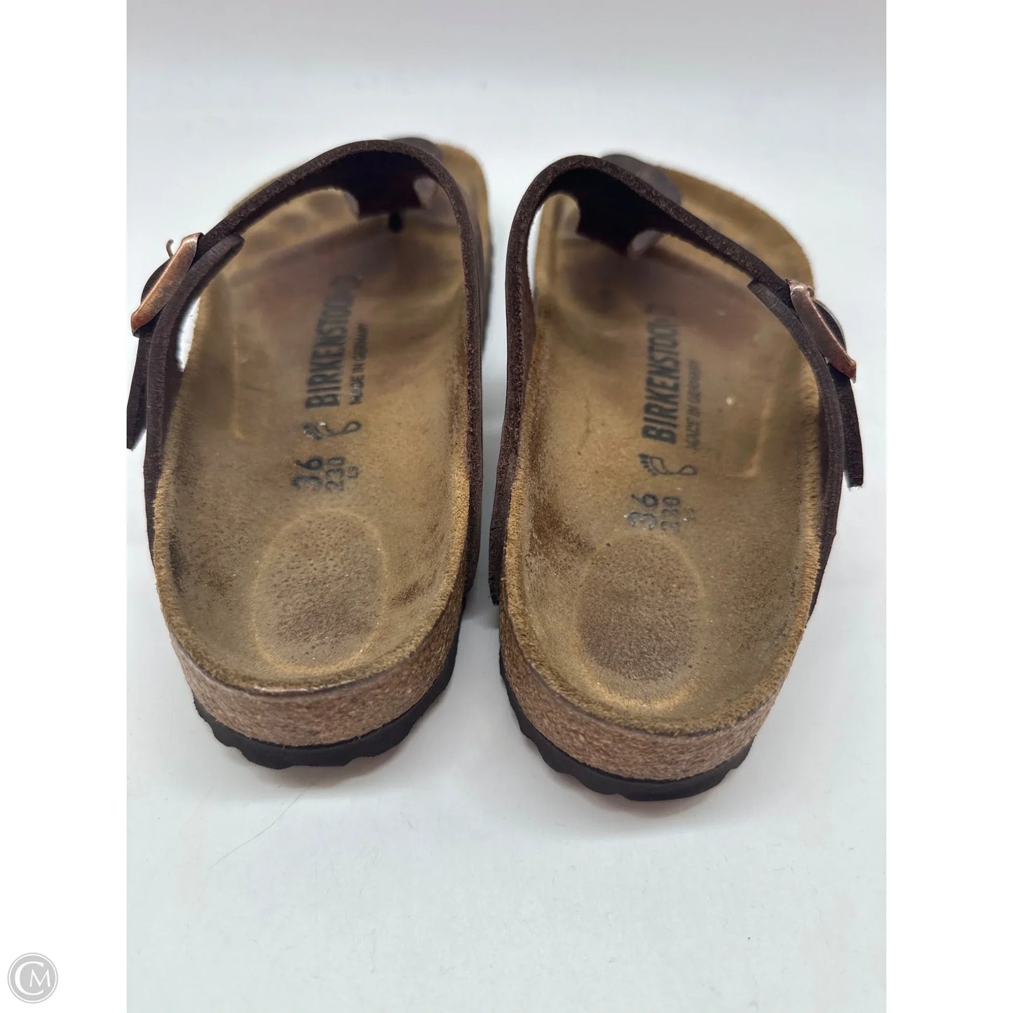 Sandals Flats By Birkenstock In Brown, Size: 5