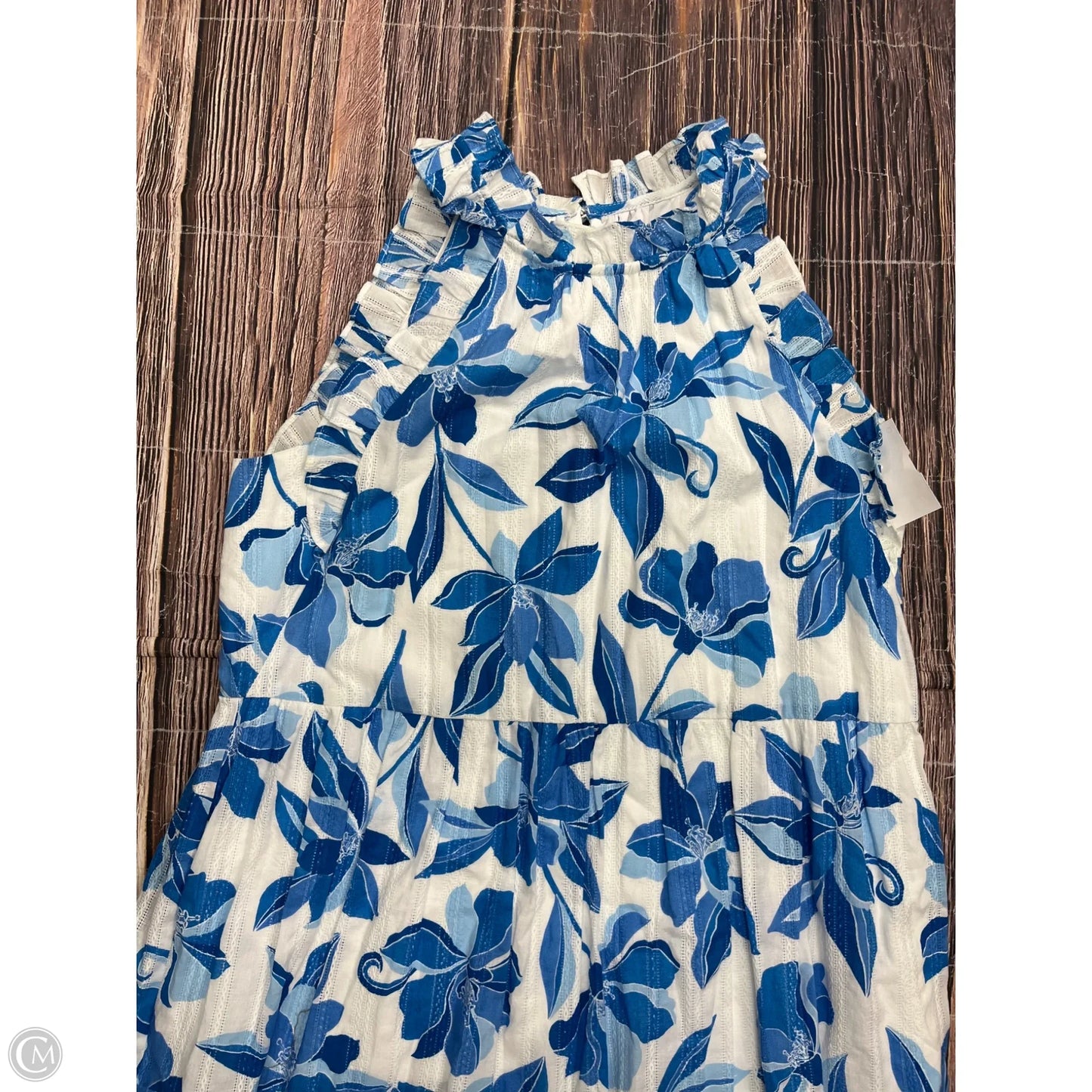 Dress Casual Short By Clothes Mentor In Blue & White, Size: S