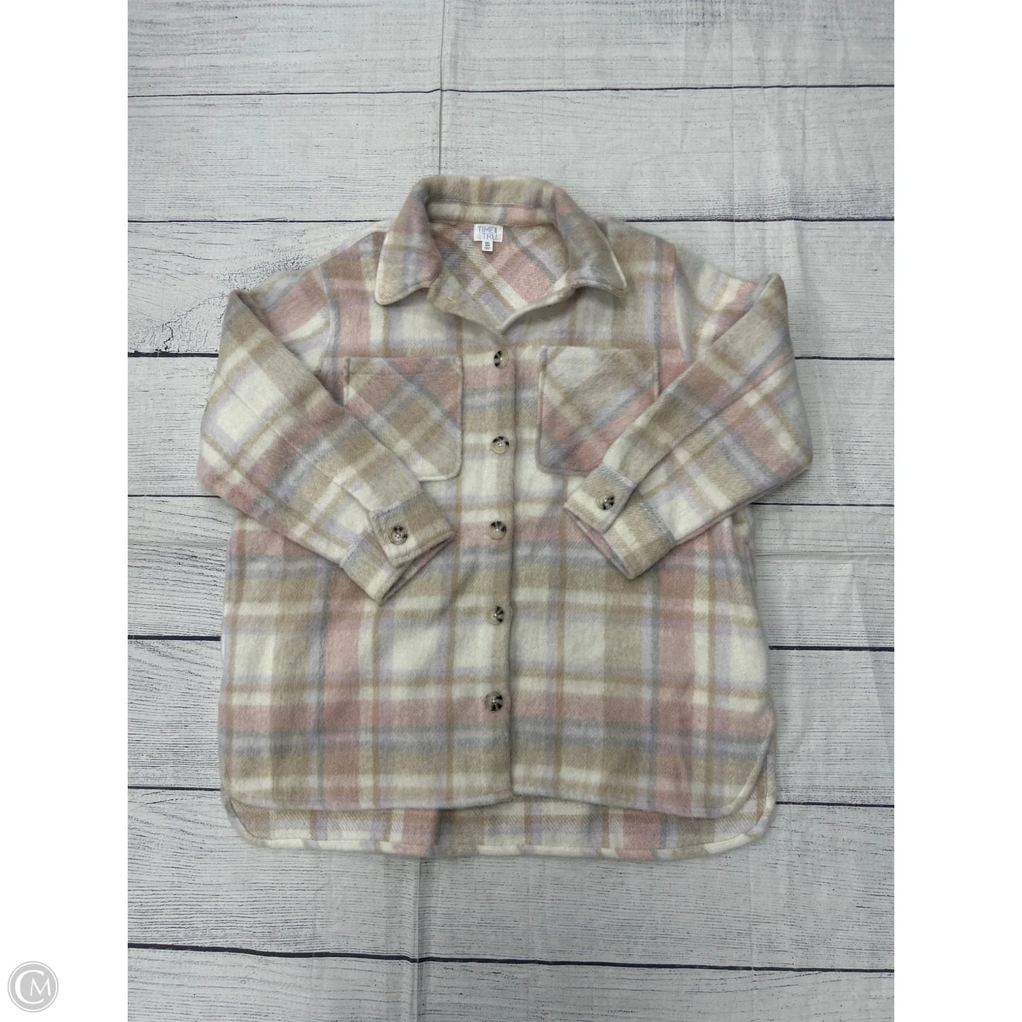 Jacket Shirt By Time And Tru In White, Size: 20