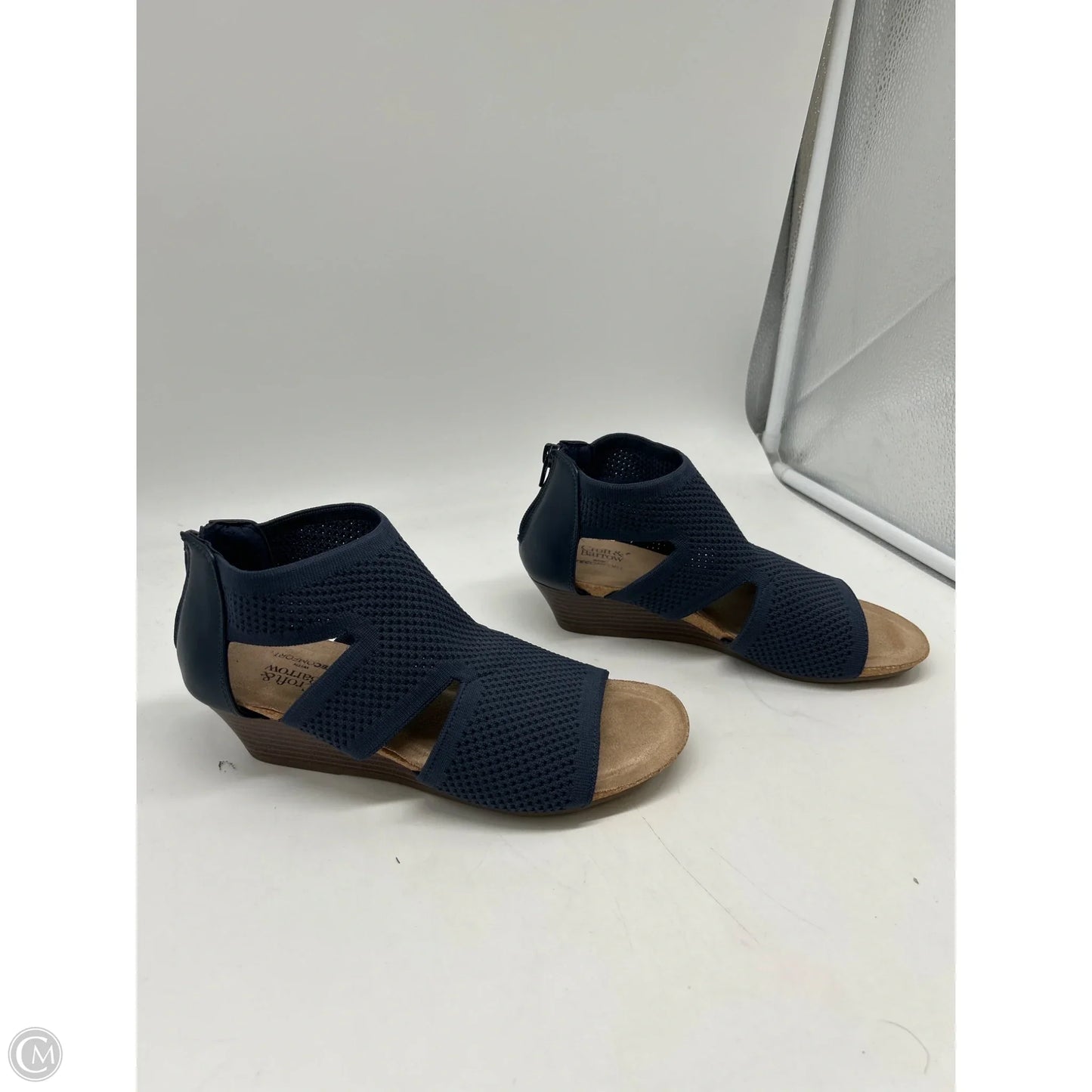 Sandals Heels Wedge By Croft And Barrow In Blue, Size: 7.5