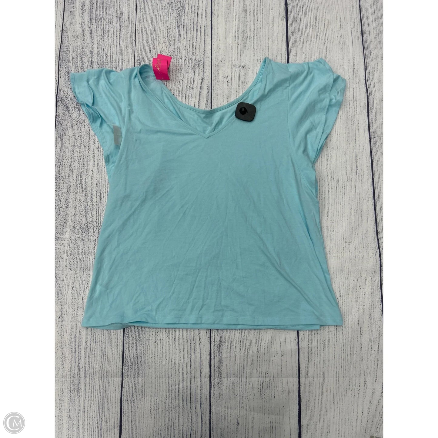 Top Short Sleeve Designer By Lilly Pulitzer In Blue, Size: Xl