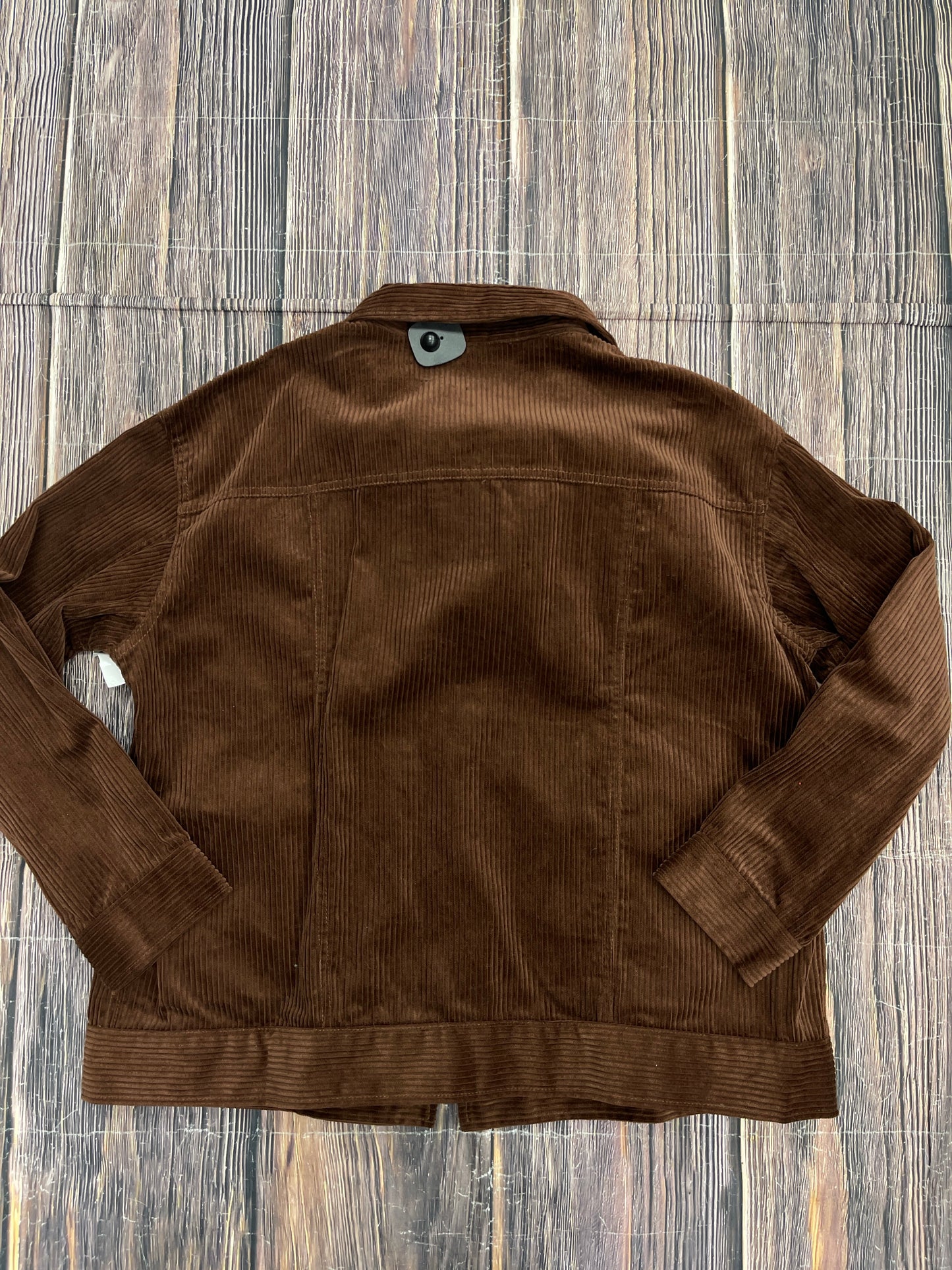 Jacket Shirt By Christopher And Banks In Brown, Size: L