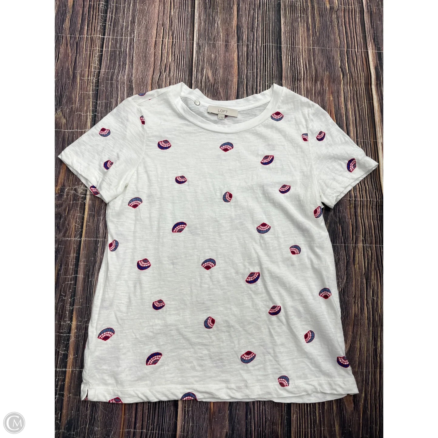 Top Short Sleeve By Loft In White, Size: M