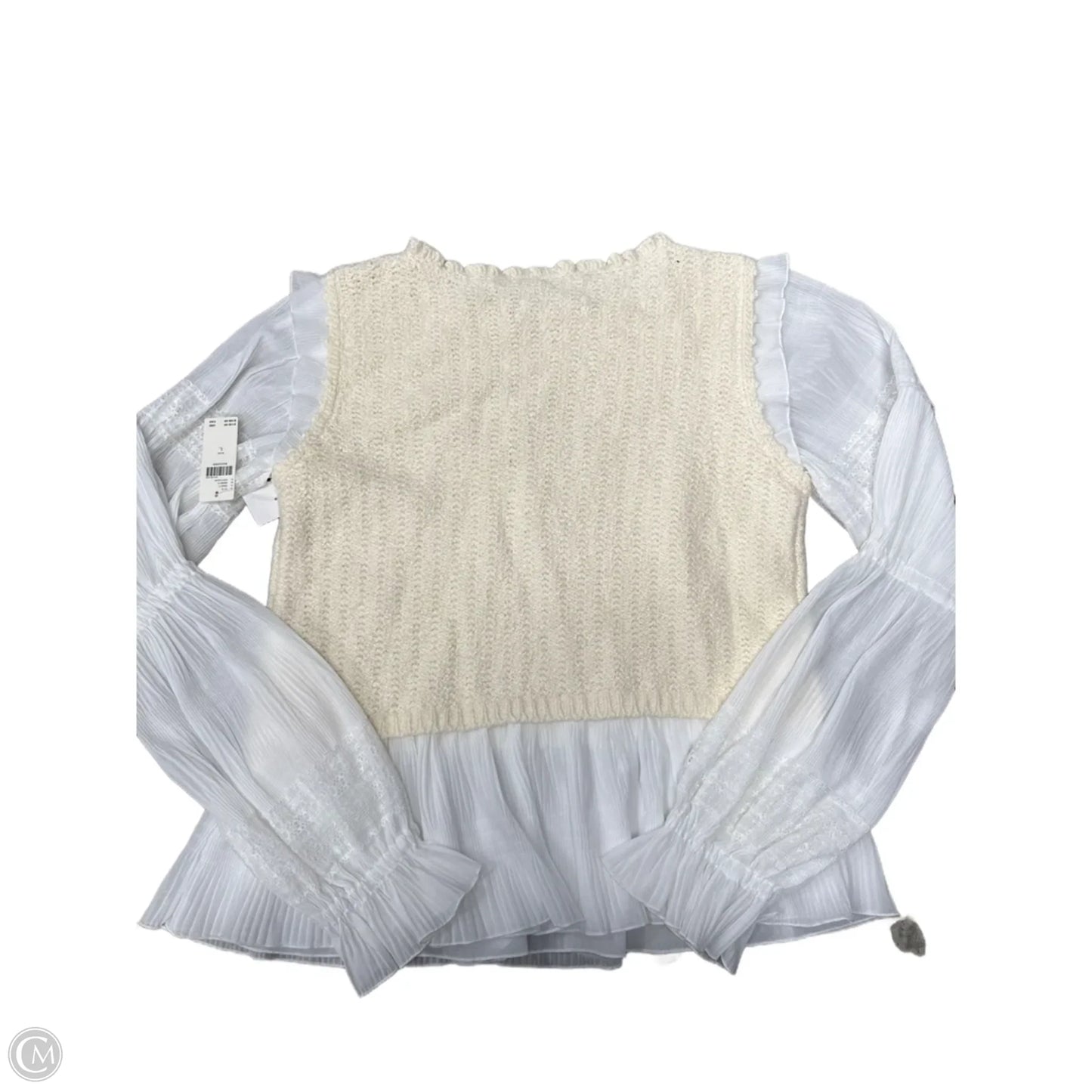 Top Long Sleeve By Anthropologie In White, Size: L