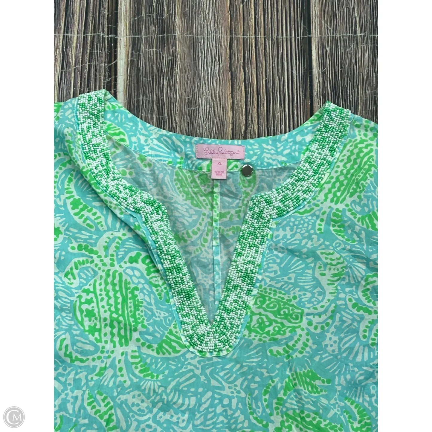 Dress Designer By Lilly Pulitzer In Blue & Green, Size: Xl