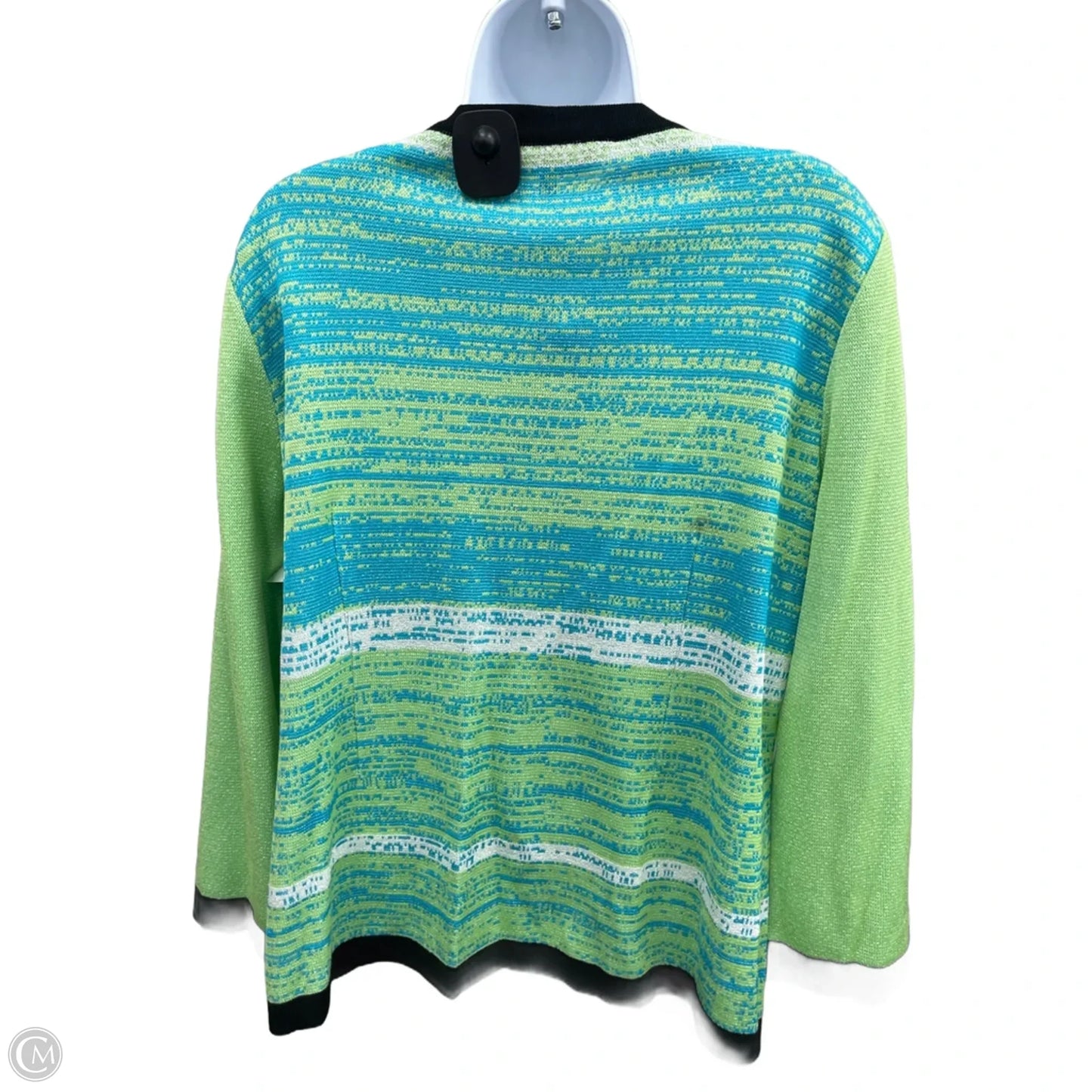 Cardigan By Ming Wang In Blue & Green, Size: L