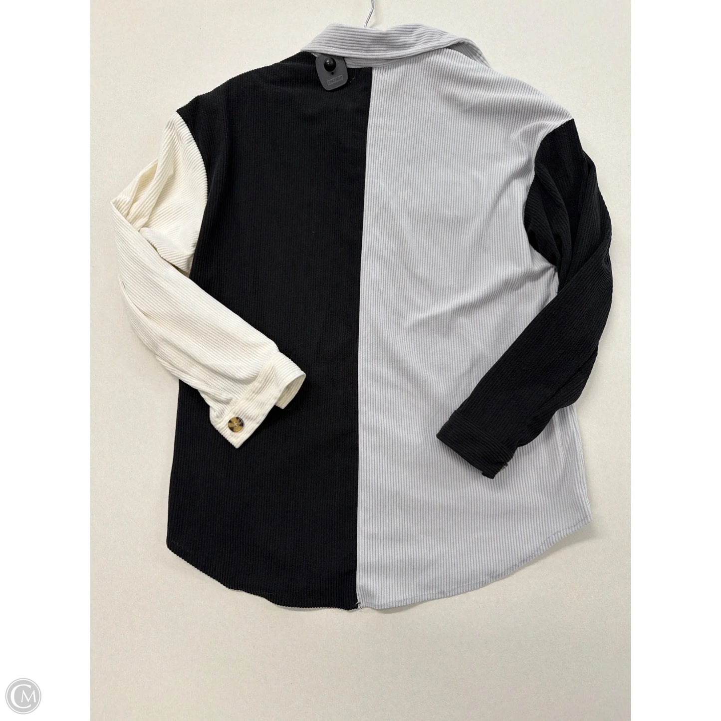 Jacket Shirt By Jolie & Joy In Black & Grey, Size: S