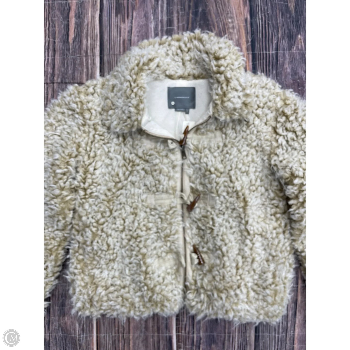 Coat Faux Fur & Sherpa By Anthropologie In Tan, Size: L