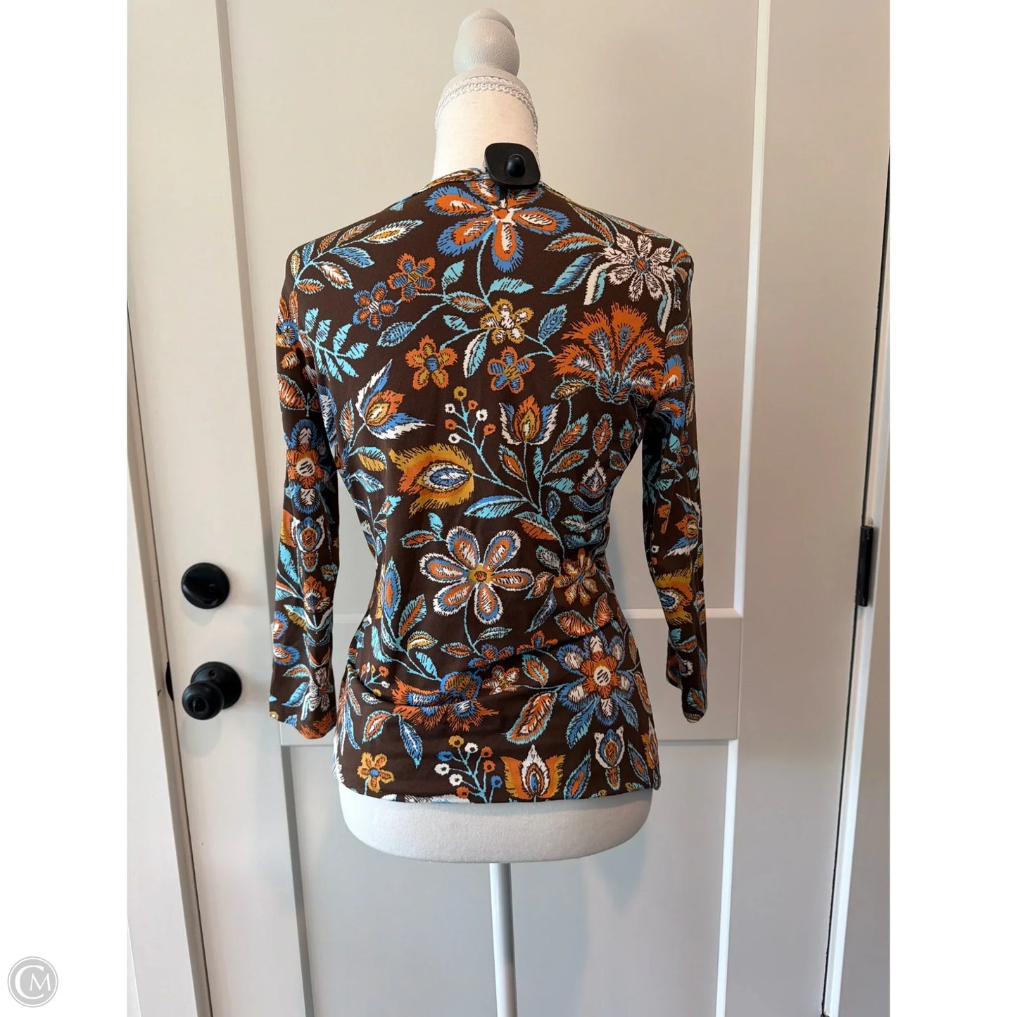 Top 3/4 Sleeve By Clothes Mentor In Brown, Size: S