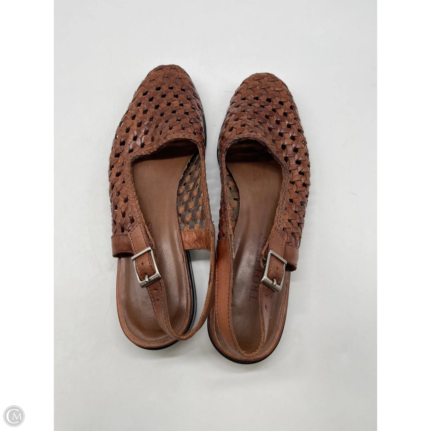 Sandals Heels Block By Clothes Mentor In Brown, Size: 7.5