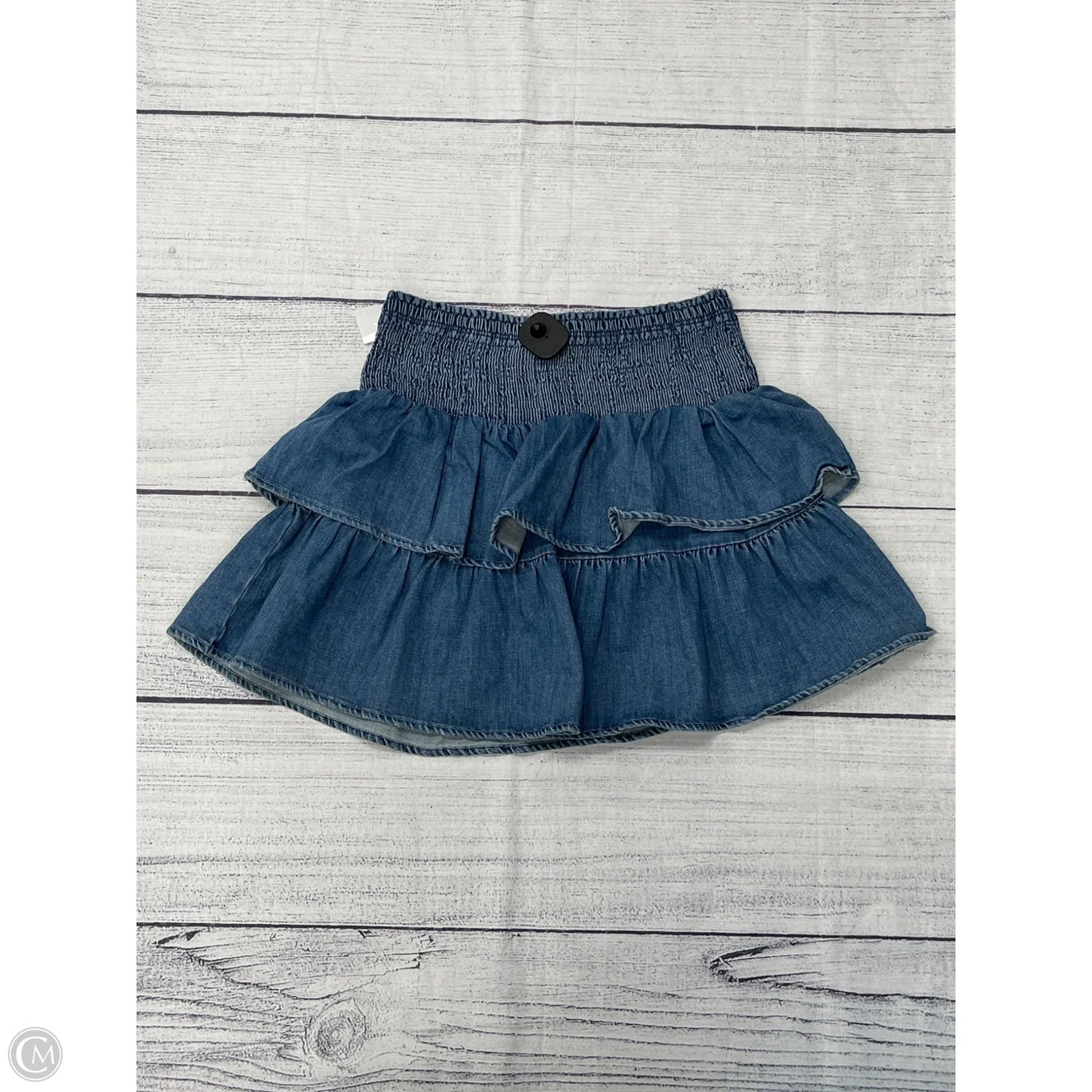 Skirt Mini & Short By Aerie In Blue Denim, Size: L