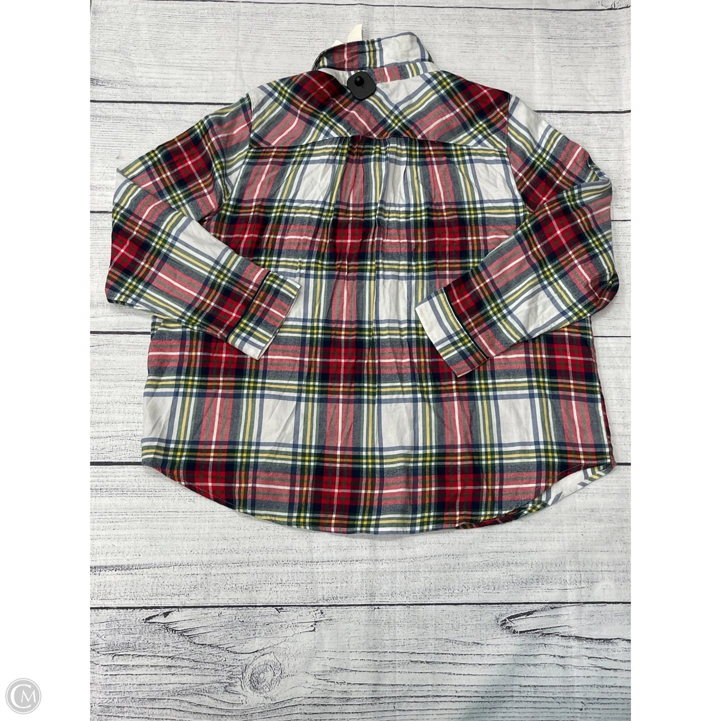 Top Long Sleeve By Aerie In Plaid Pattern, Size: 1x
