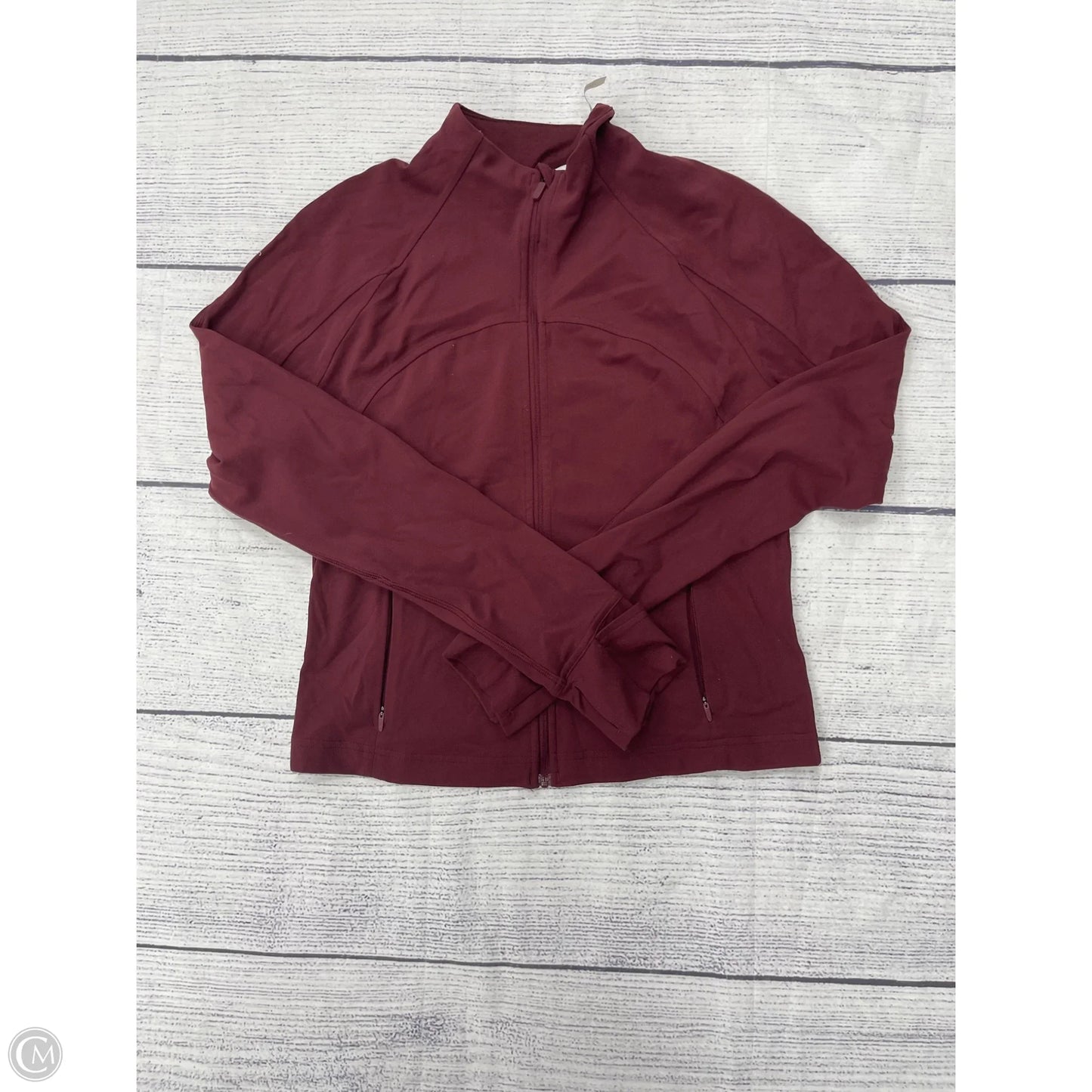 Athletic Jacket By Lululemon In Maroon, Size: 12
