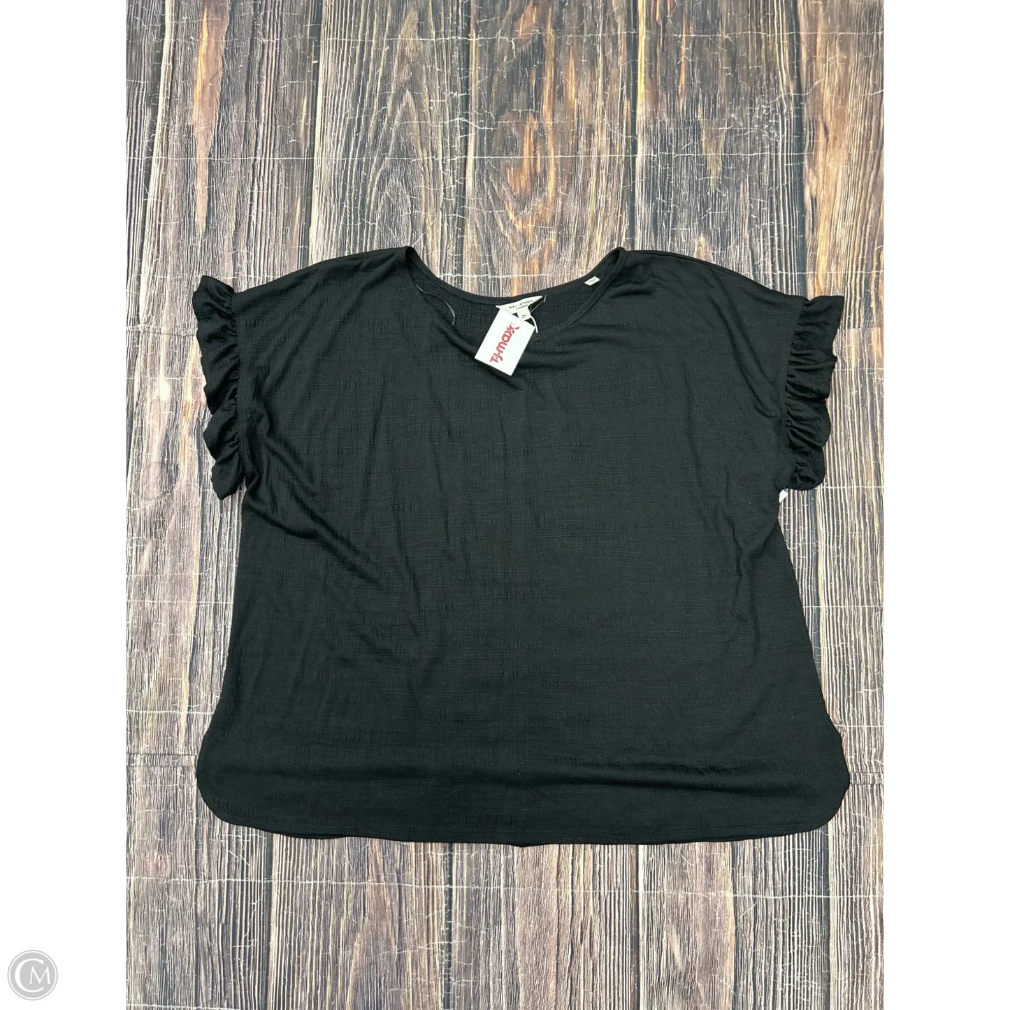Top Short Sleeve By Max Studio In Black, Size: 2x