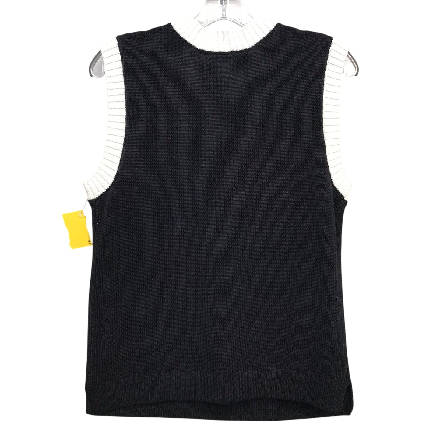 Vest Sweater By Talbots In Black & White, Size:Mp