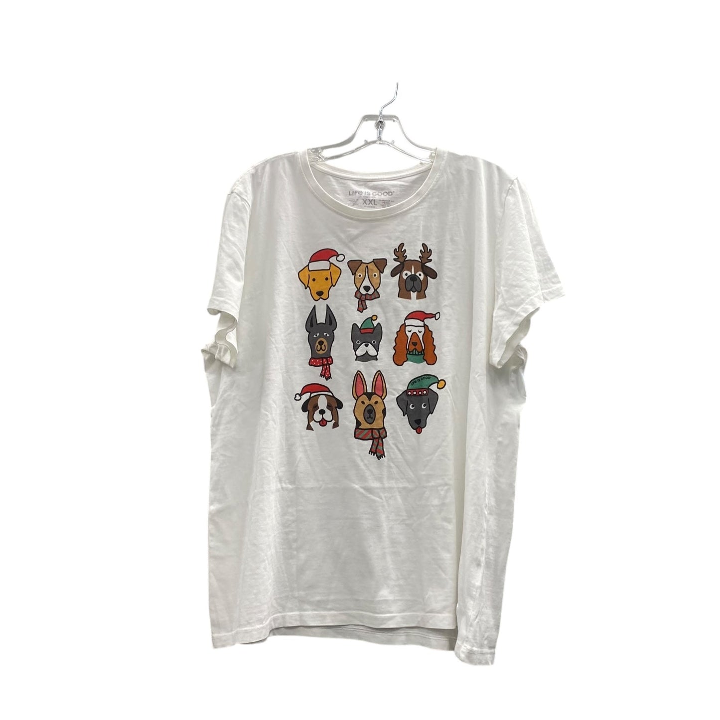 Top Ss By Life Is Good In White, Size:1X