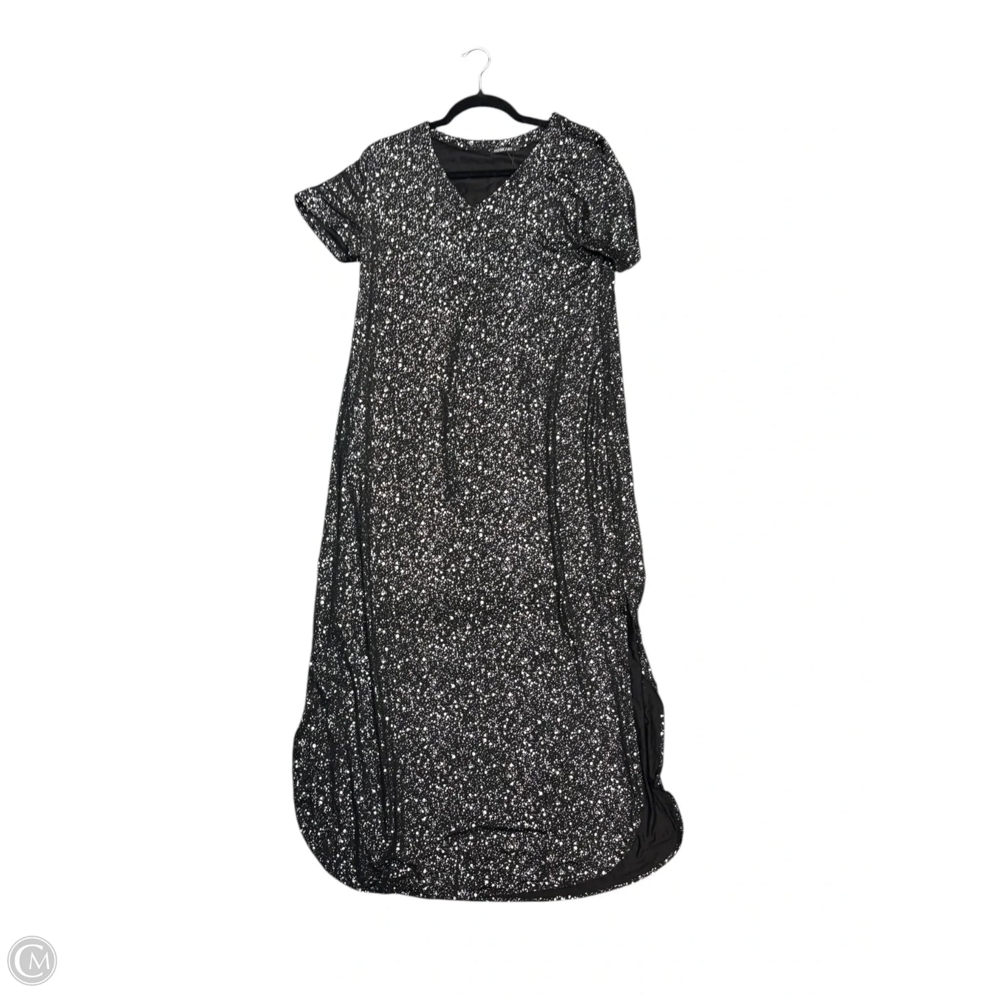 Dress Party Long By Clothes Mentor In Black & Silver, Size: L