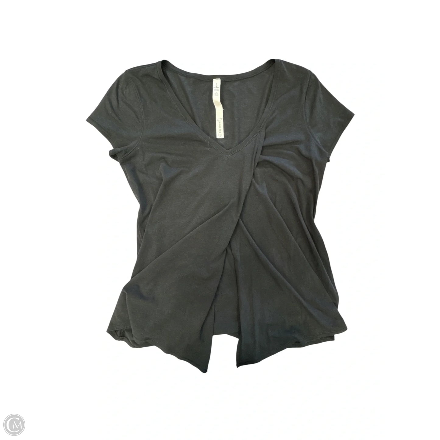 Athletic Top Short Sleeve By Lululemon In Black, Size: M