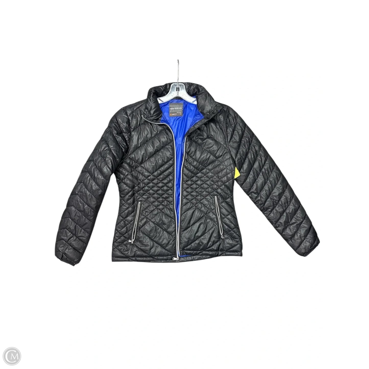 Jacket Puffer & Quilted By Tek Gear In Black & Blue, Size: M