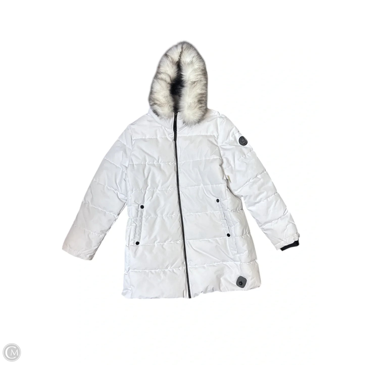Coat Puffer & Quilted By Hfx In White, Size: L