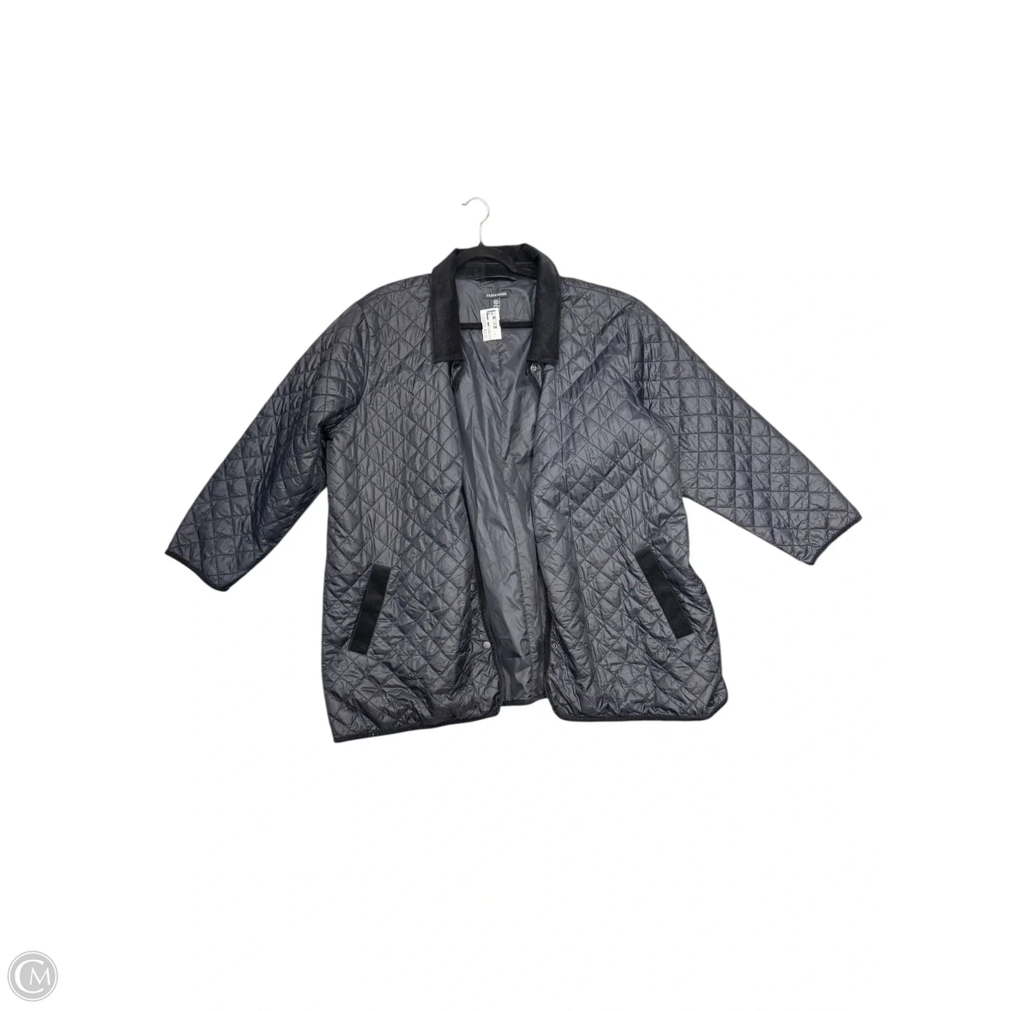 Jacket Puffer & Quilted By Eileen Fisher In Navy, Size: 2x