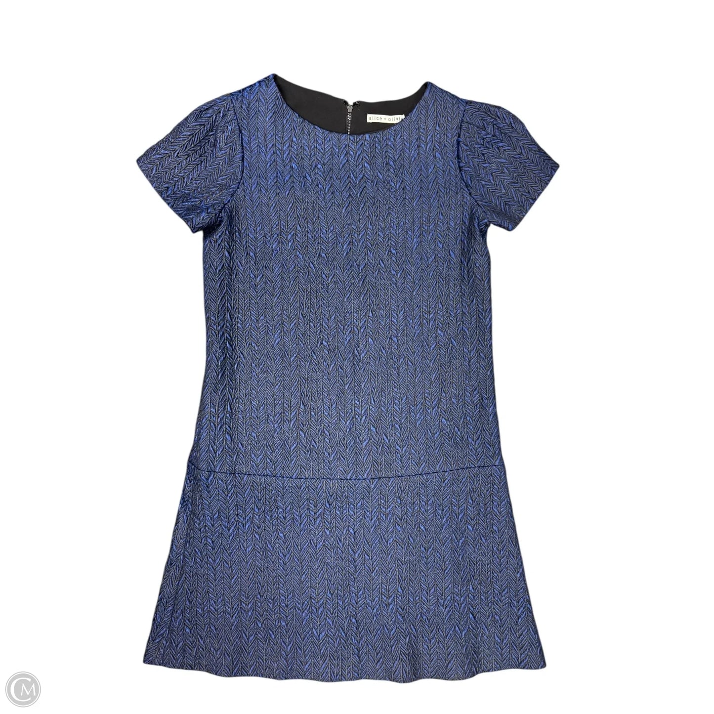 Dress Designer By Alice + Olivia In Black & Blue, Size: 4