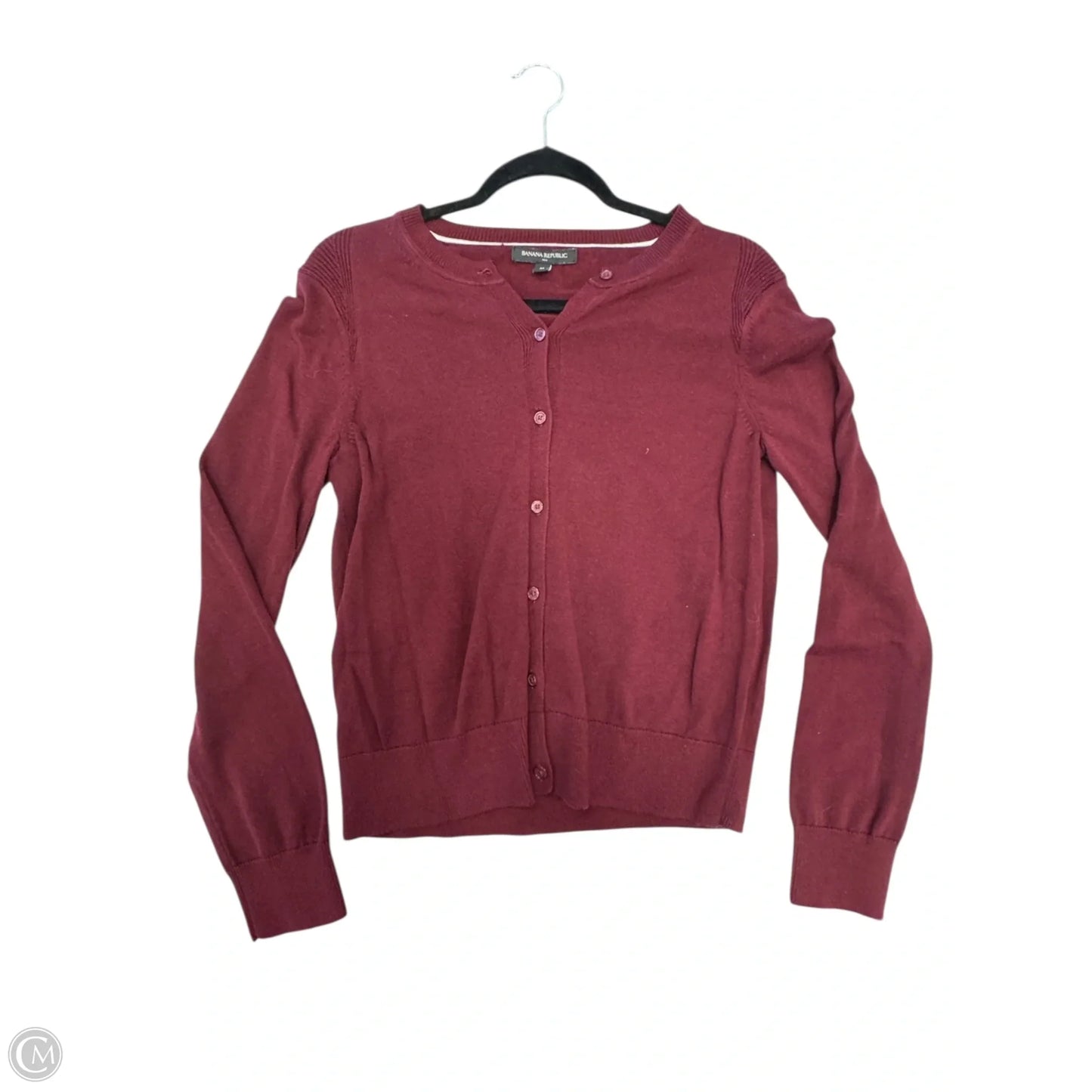 Sweater Cardigan By Banana Republic In Maroon, Size: M