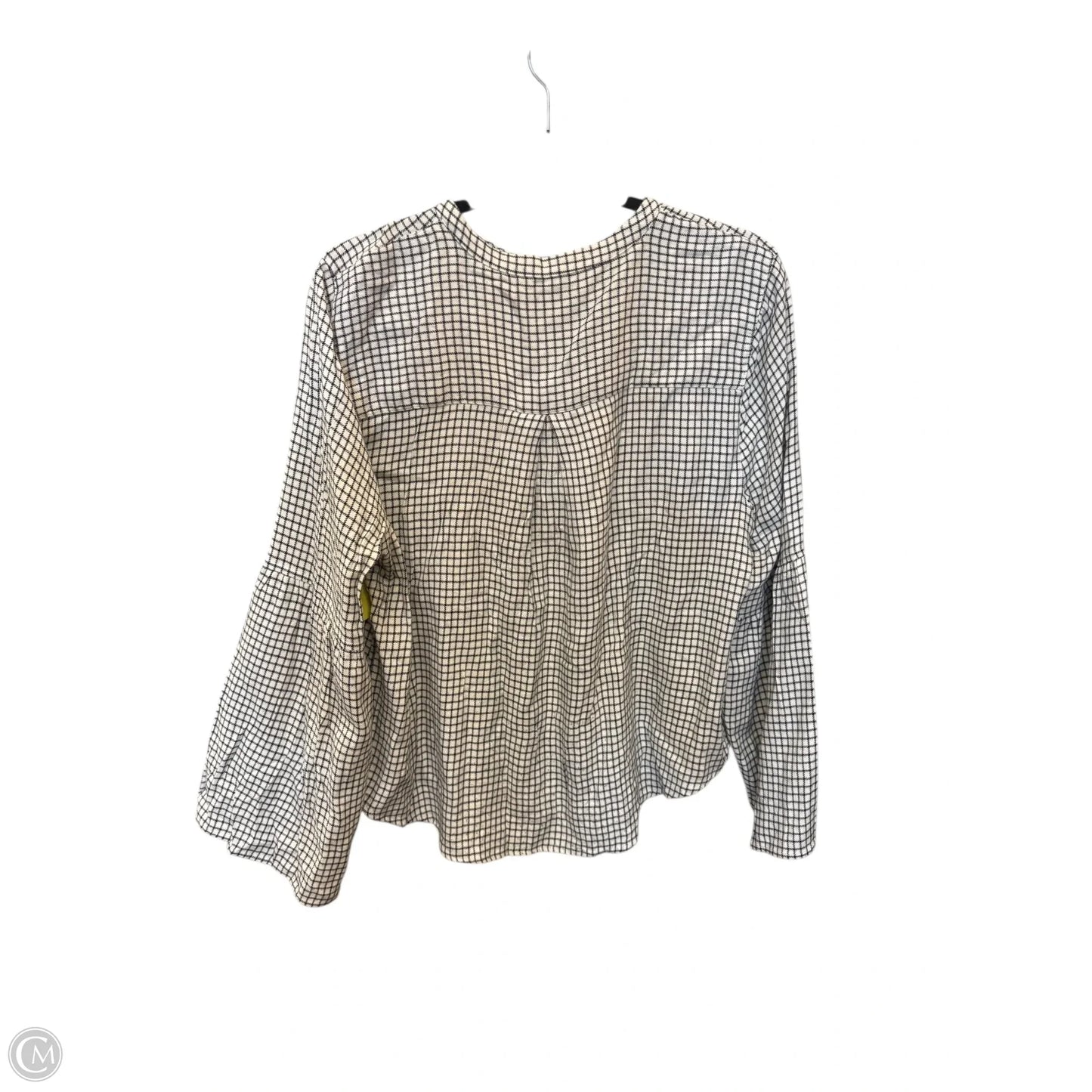 Blouse Long Sleeve By Madewell In Black & White, Size: Xl