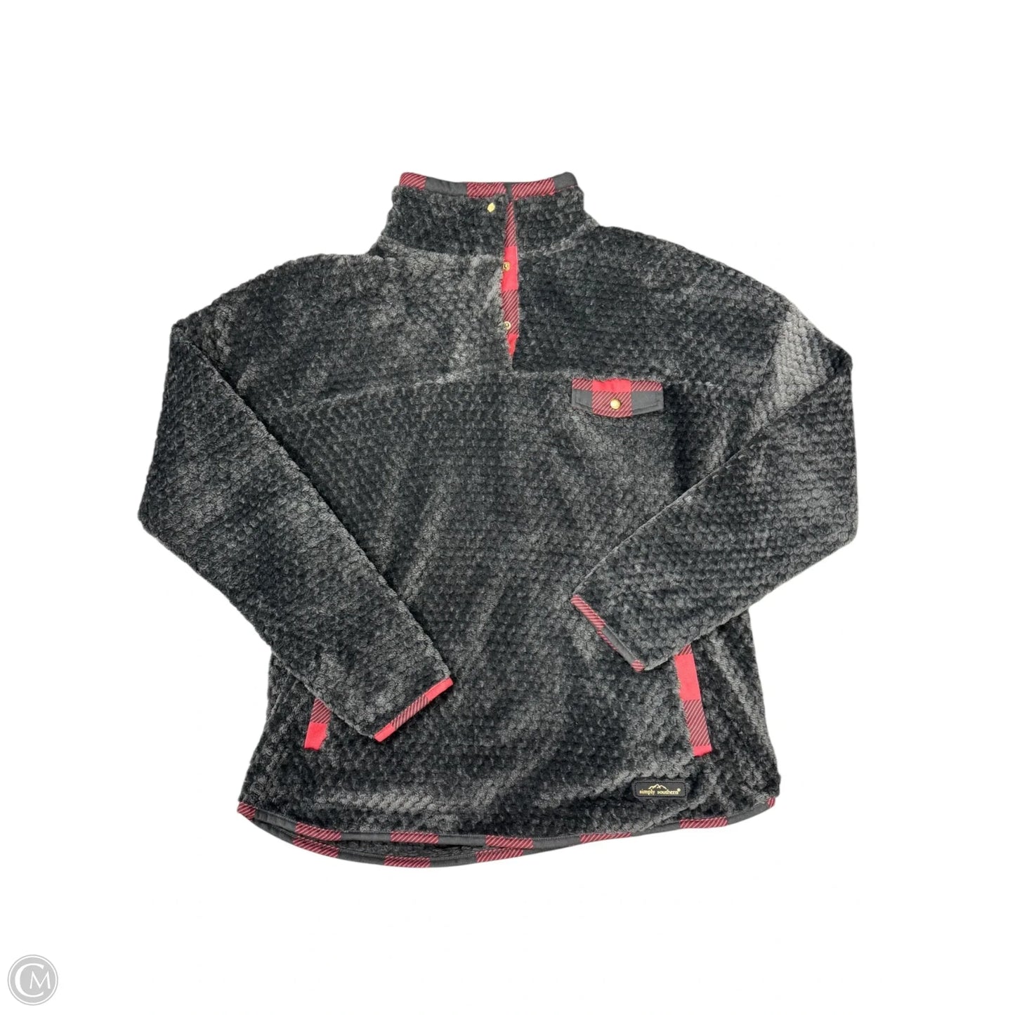 Sweatshirt Collar By Simply Southern In Grey, Size: L