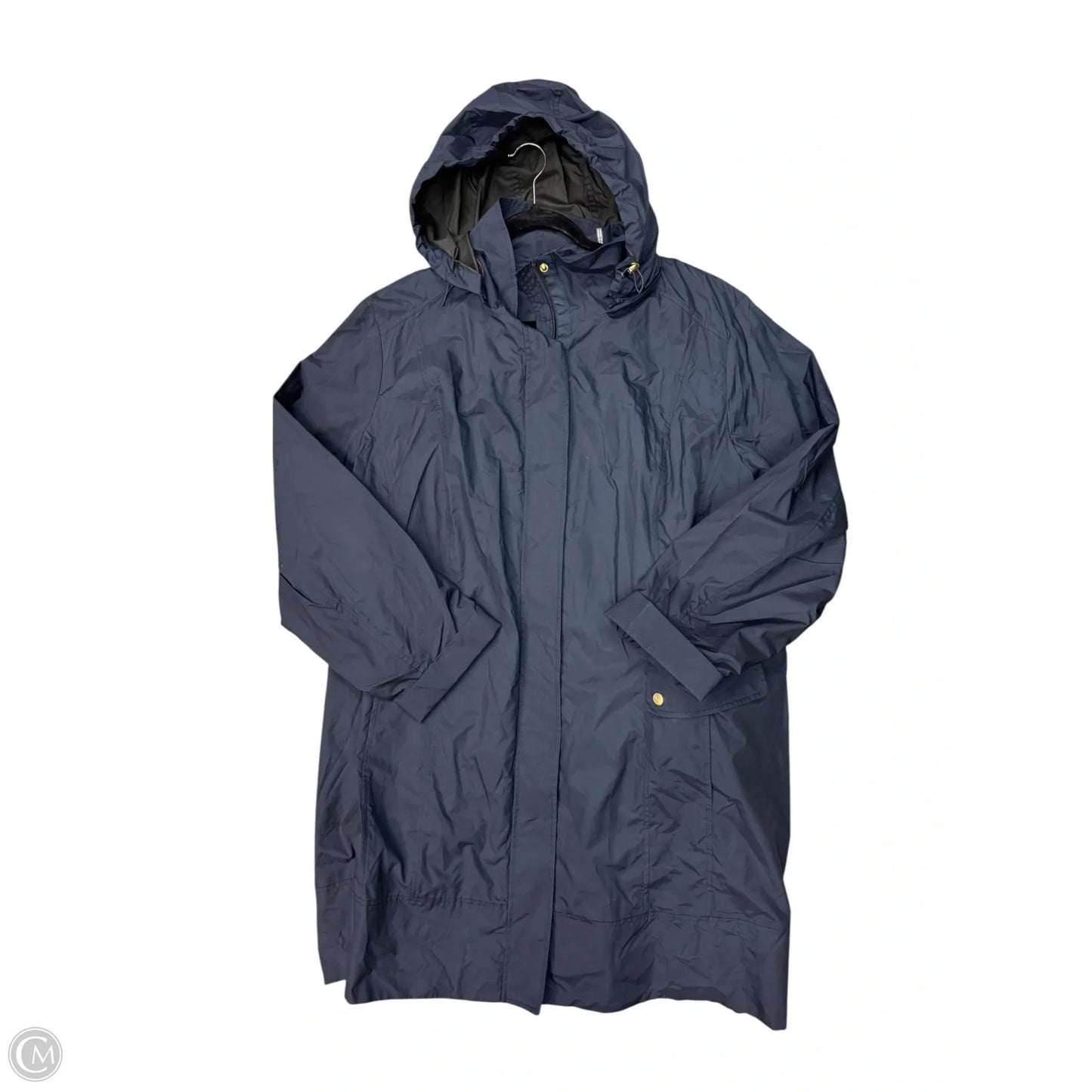 Jacket Windbreaker By Cole-haan In Navy, Size: 3x