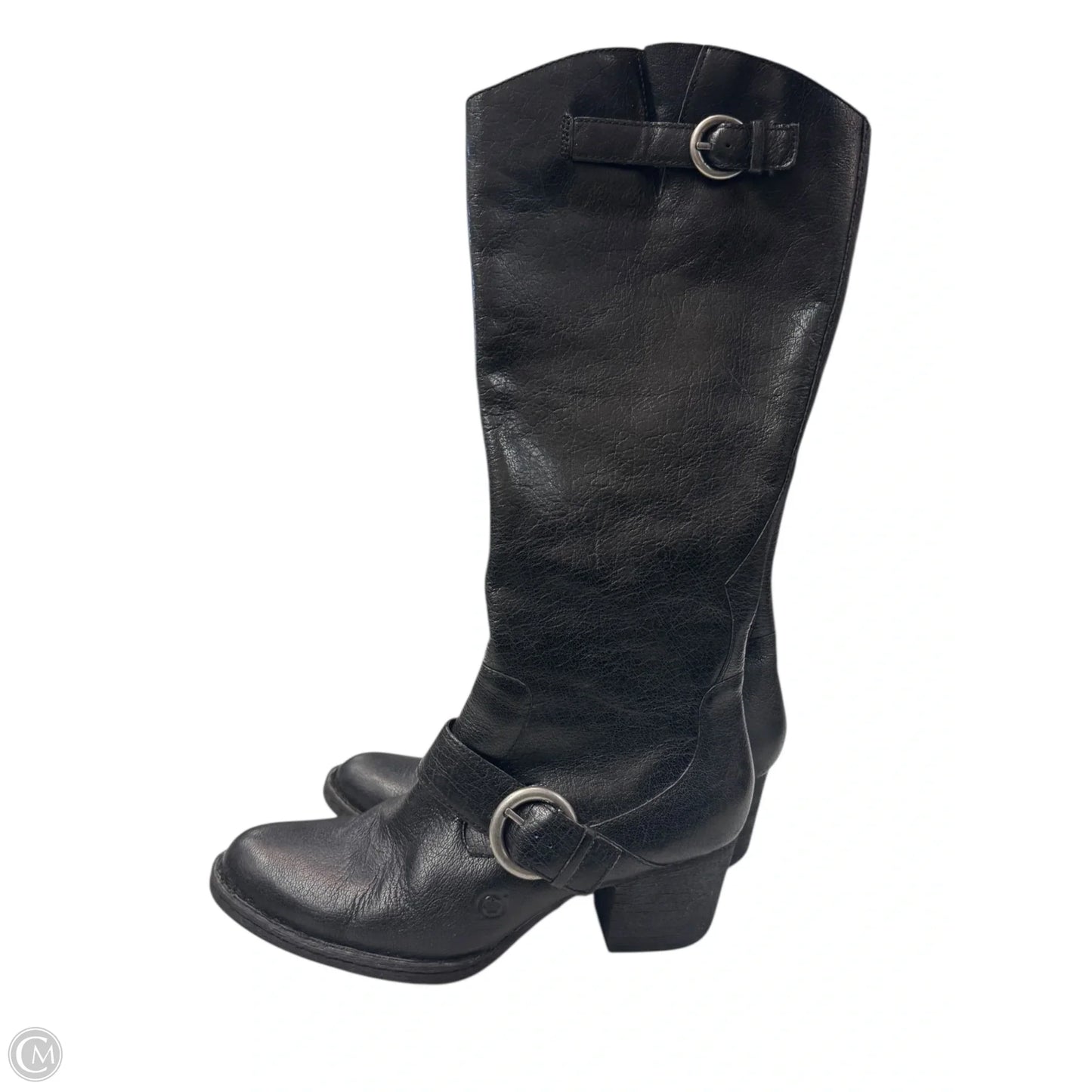 Boots Mid-calf Heels By Born In Black, Size: 9.5