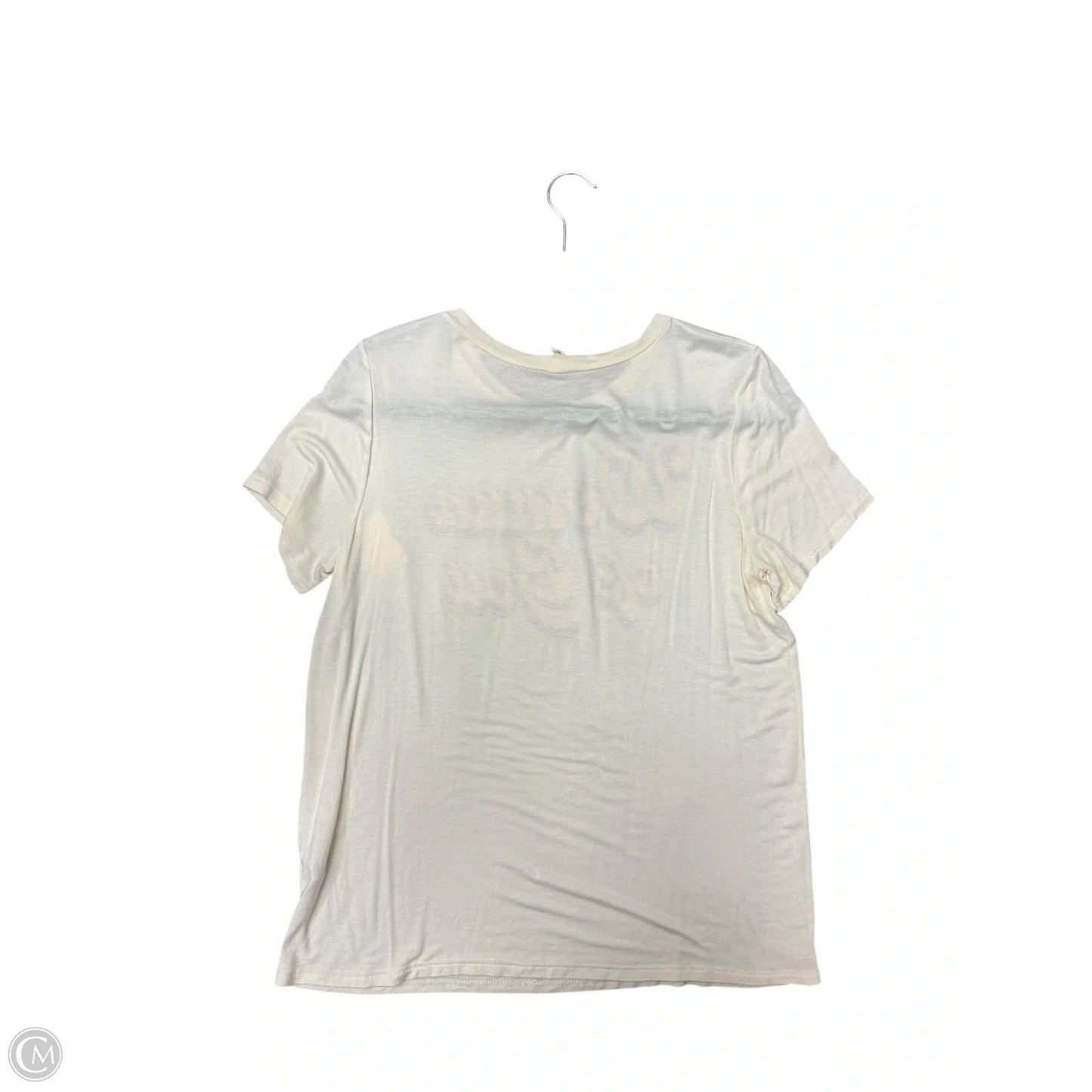 Top Short Sleeve By Hem & Thread In Cream, Size: M