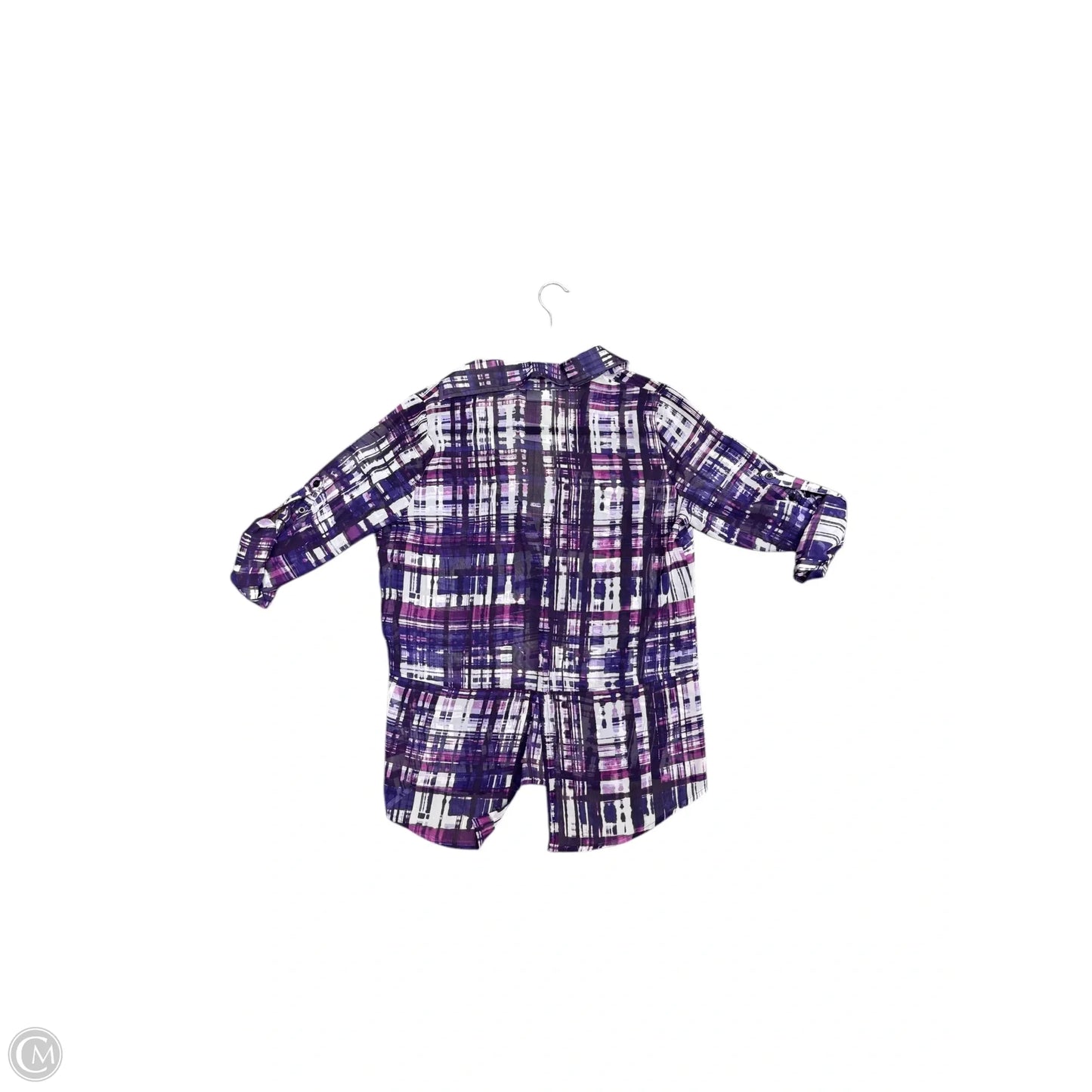 Blouse 3/4 Sleeve By New York And Co In Purple, Size: S