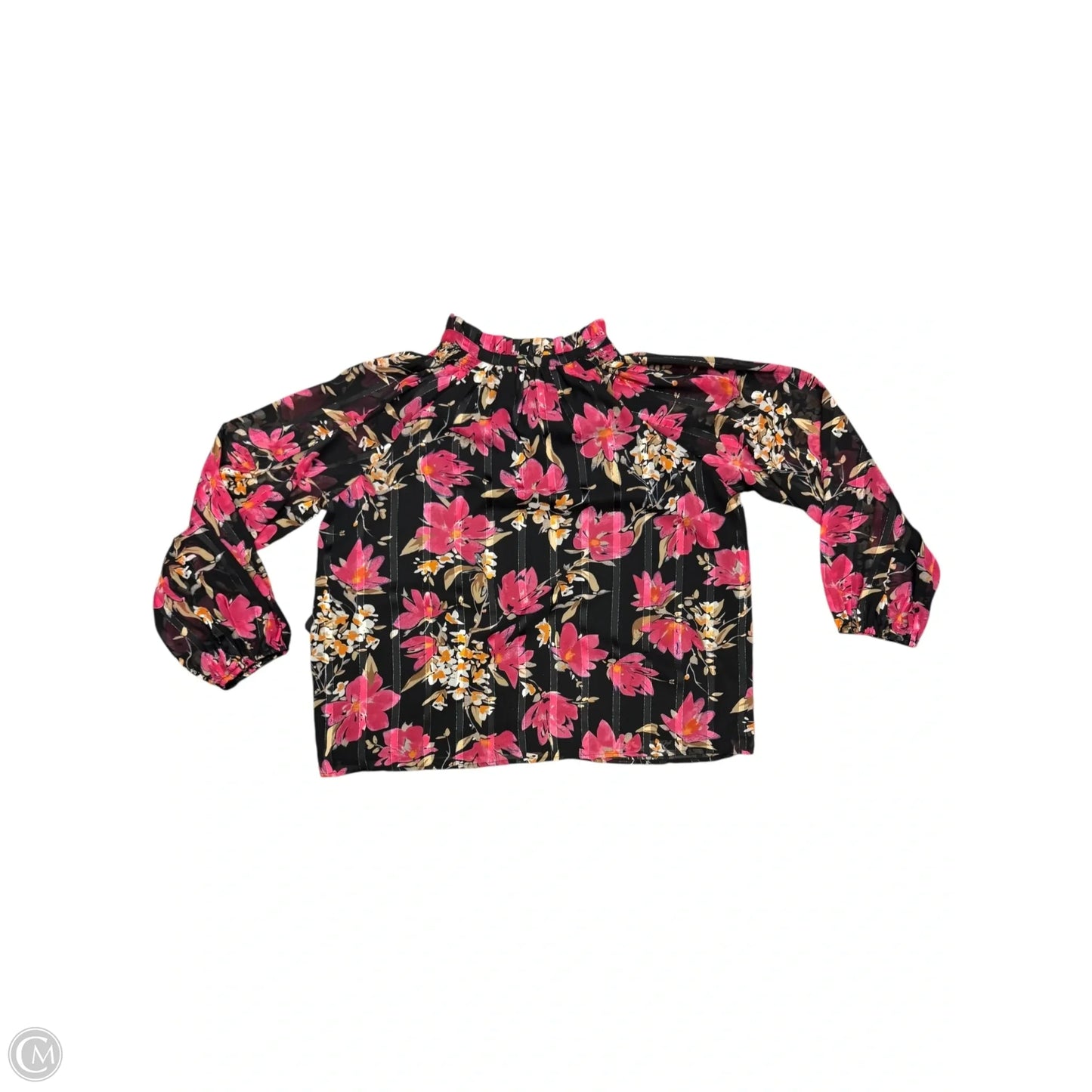 Blouse Long Sleeve By Clothes Mentor In Floral Print, Size: 1x