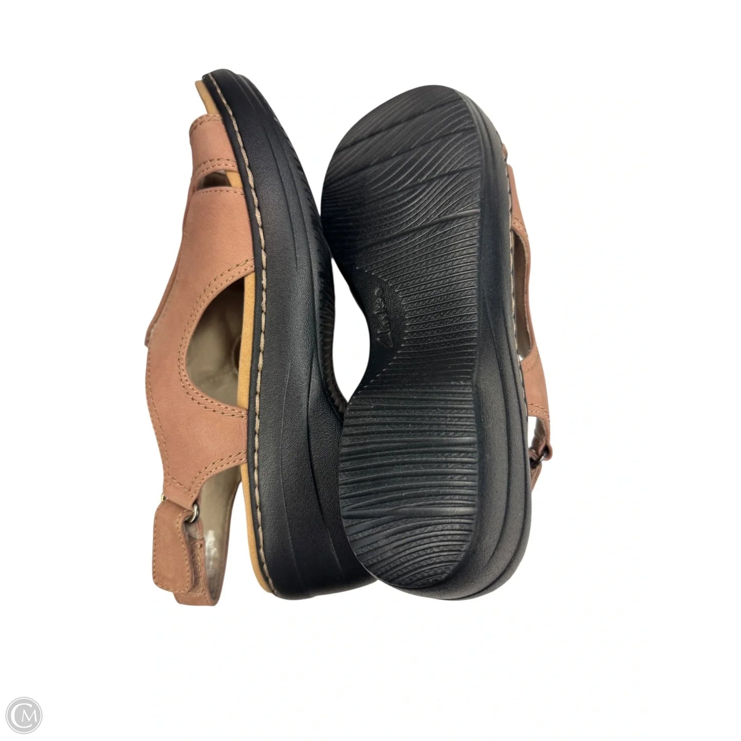 Sandals Heels Wedge By Clarks In Tan, Size: 9
