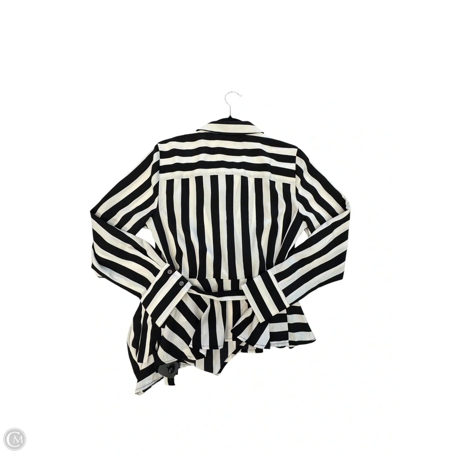 Blouse Long Sleeve By Vince Camuto In Striped Pattern, Size: M