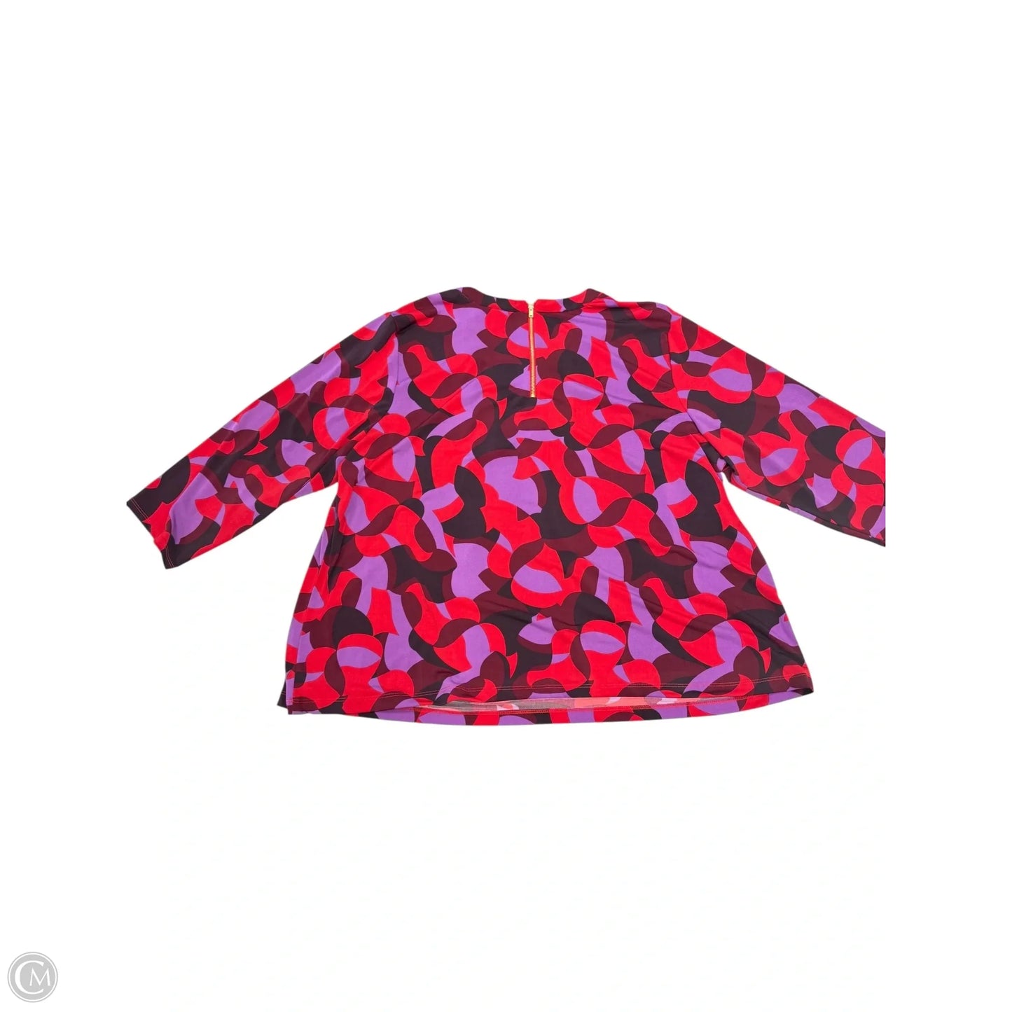 Top 3/4 Sleeve By Liz Claiborne In Purple & Red, Size: 2x
