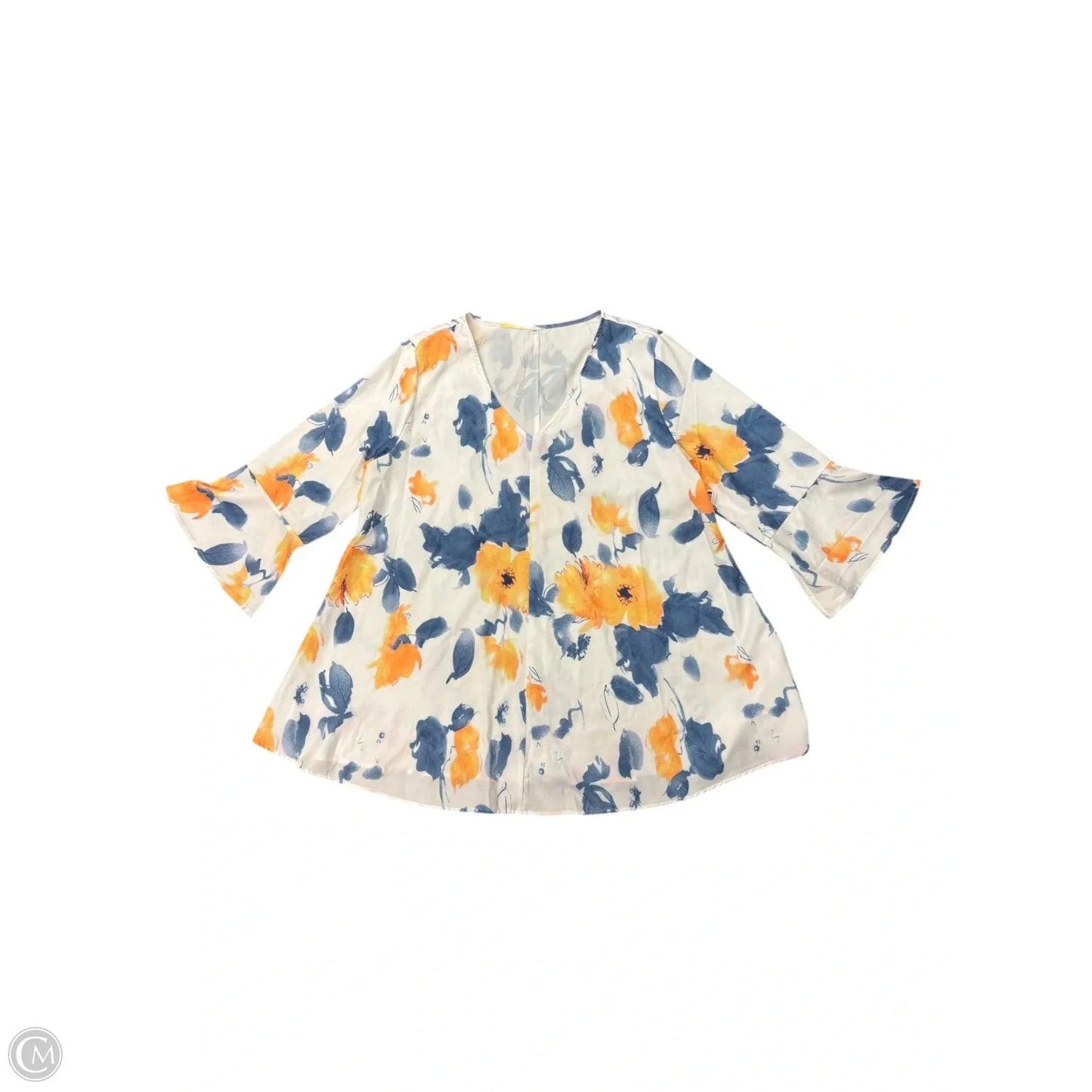 Blouse 3/4 Sleeve By Clothes Mentor In White, Size: 2x