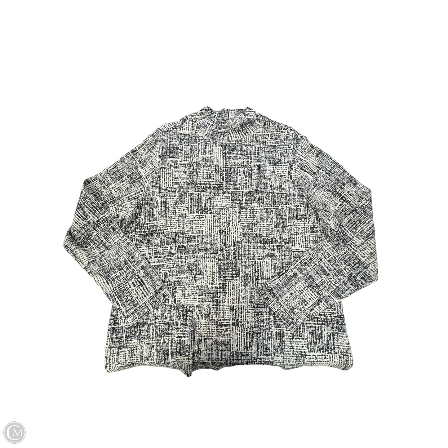 Top Long Sleeve By Studio Works In Black & White, Size: 1x
