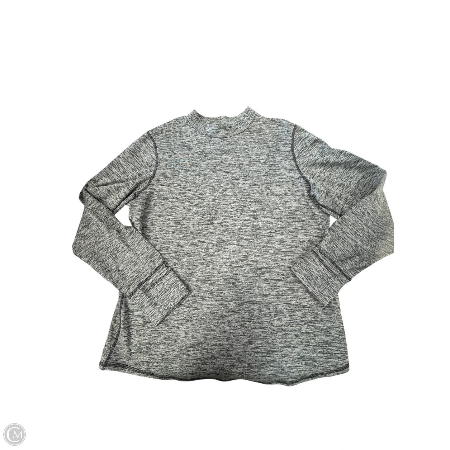 Athletic Top Long Sleeve Collar By Clothes Mentor In Grey, Size: Xxl