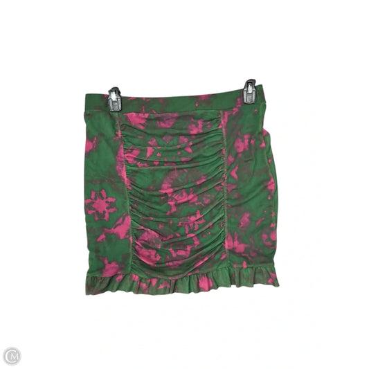 Skirt Mini & Short By Free People In Green & Pink, Size: 14