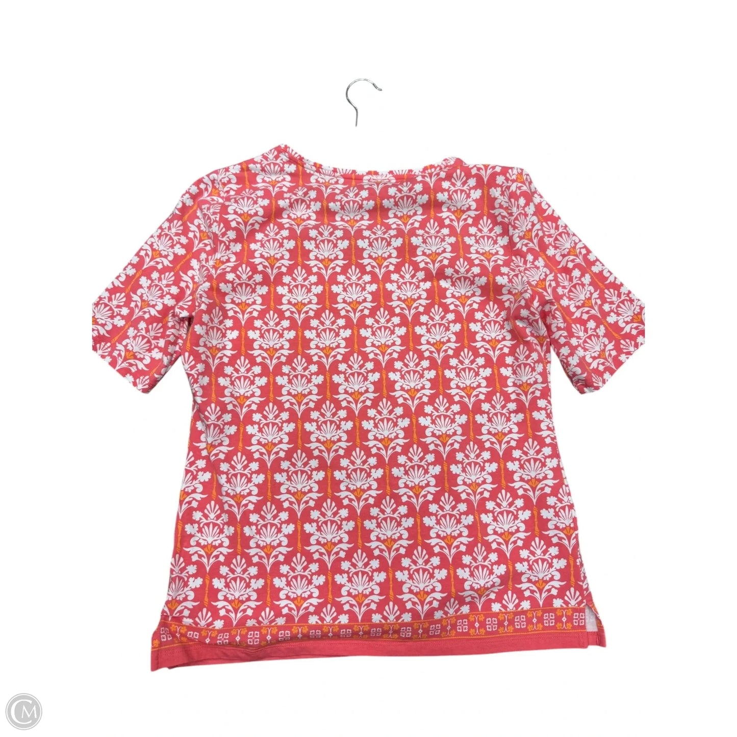 Top Short Sleeve By Talbots In Pink & White, Size: M