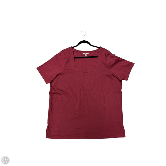 Top Short Sleeve By Jessica London In Maroon, Size: 1x