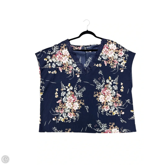 Top Short Sleeve By Shein In Navy, Size: 4x