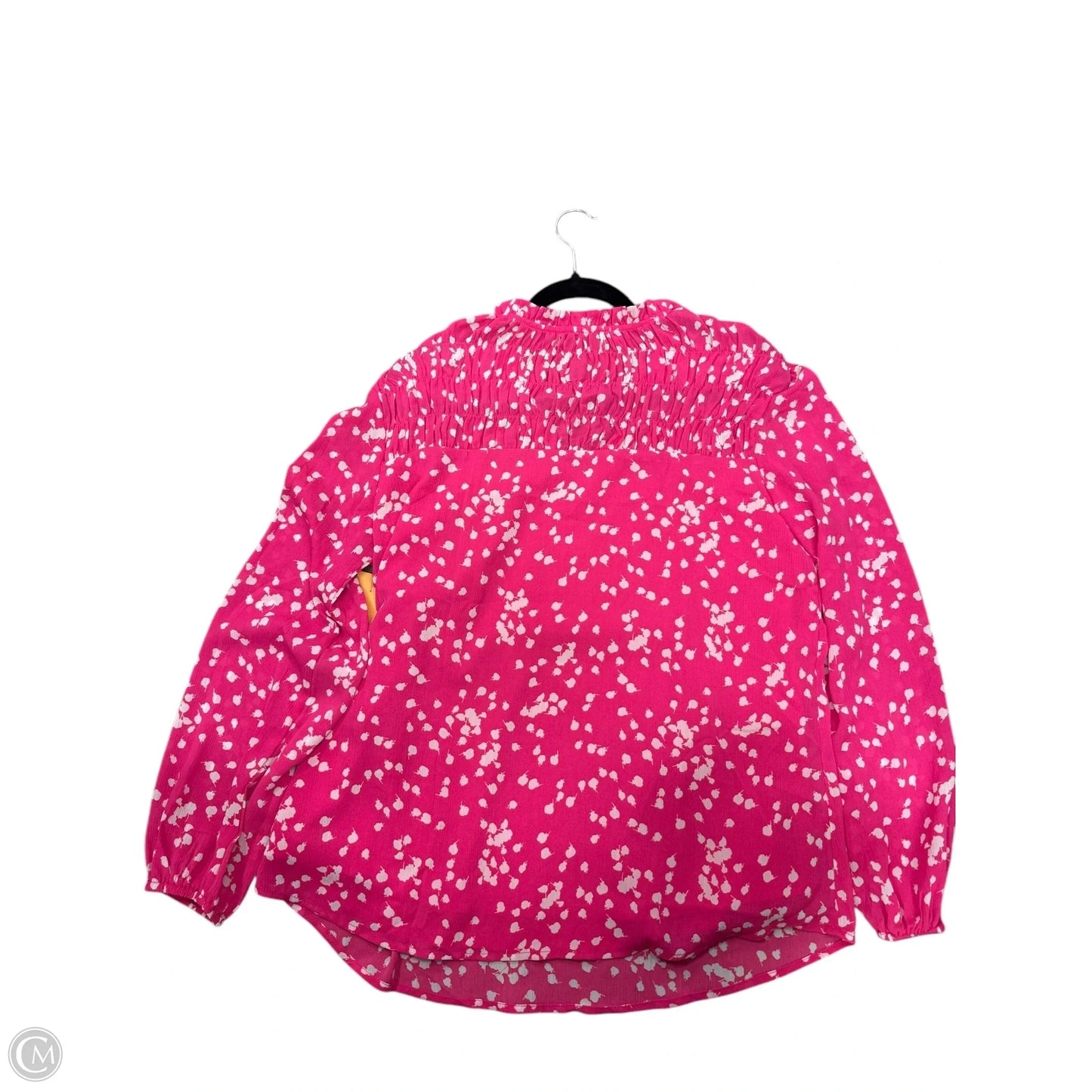 Blouse Long Sleeve By Cme In Pink, Size: L