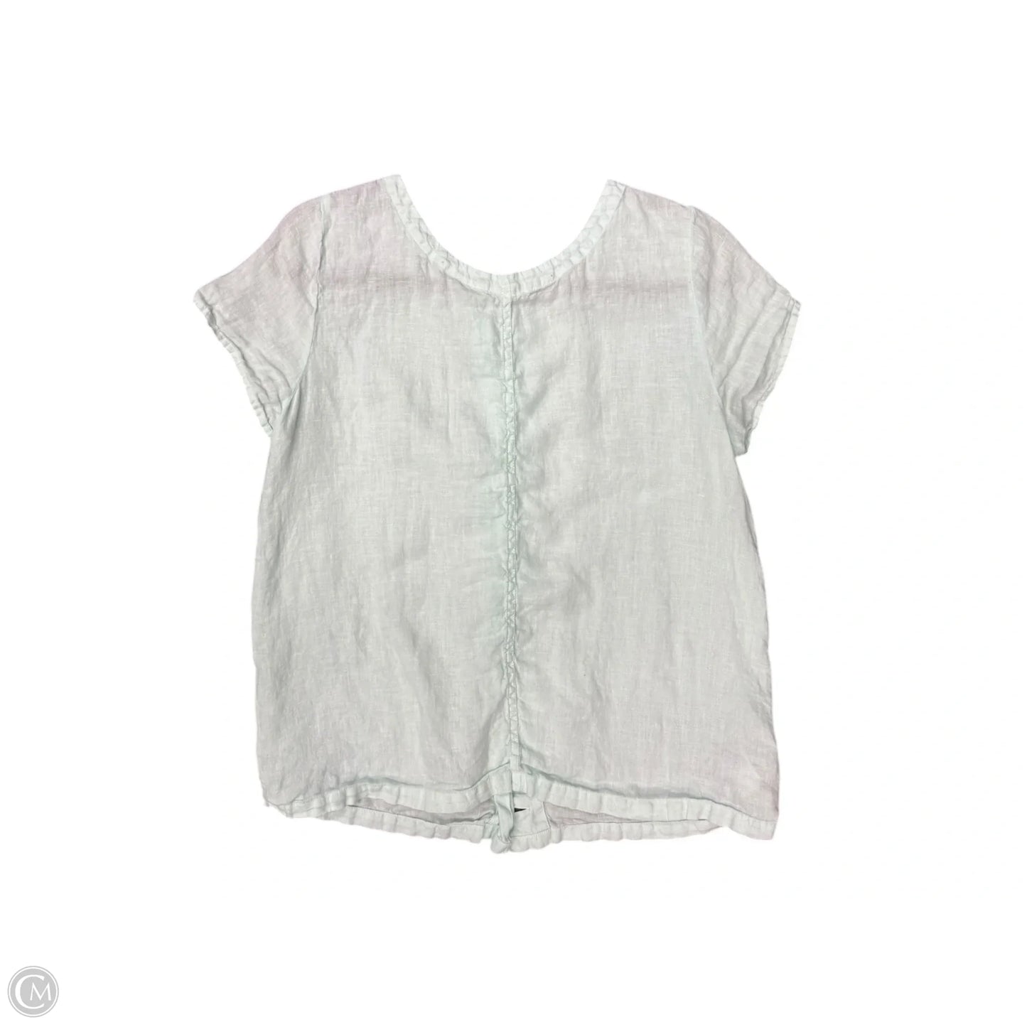 Blouse Short Sleeve By C And C In Aqua, Size: L